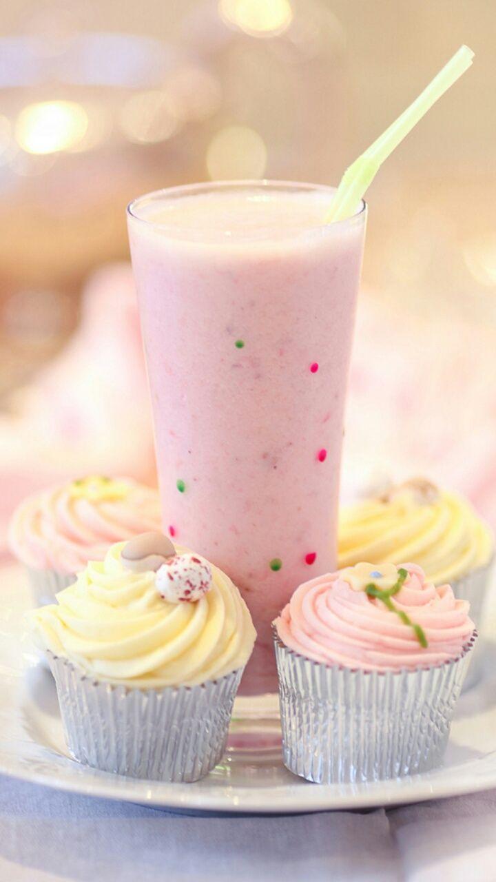 720x1280 cupcakes, dessert, drink, food, sweet, sweets, wallpaper, pink drink