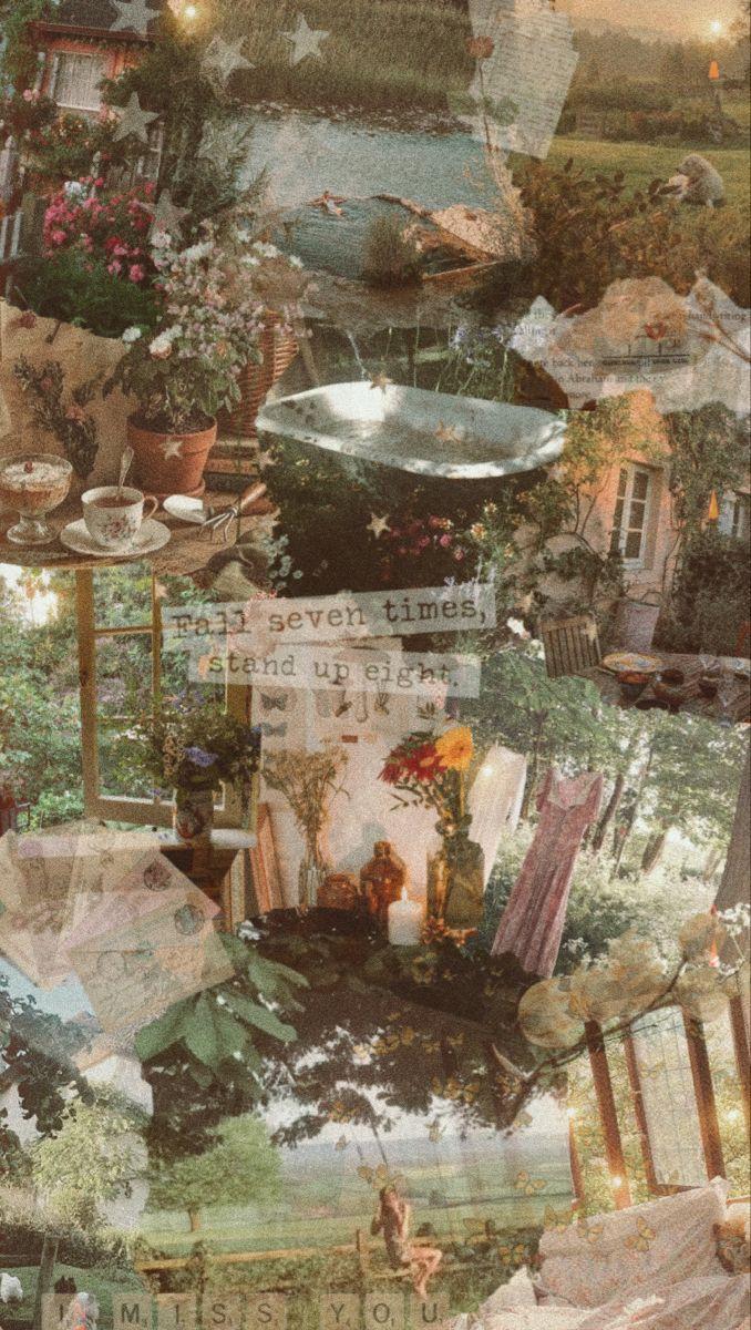 Collage Cottagecore Aesthetic Wallpaper Computer - Cottagecore