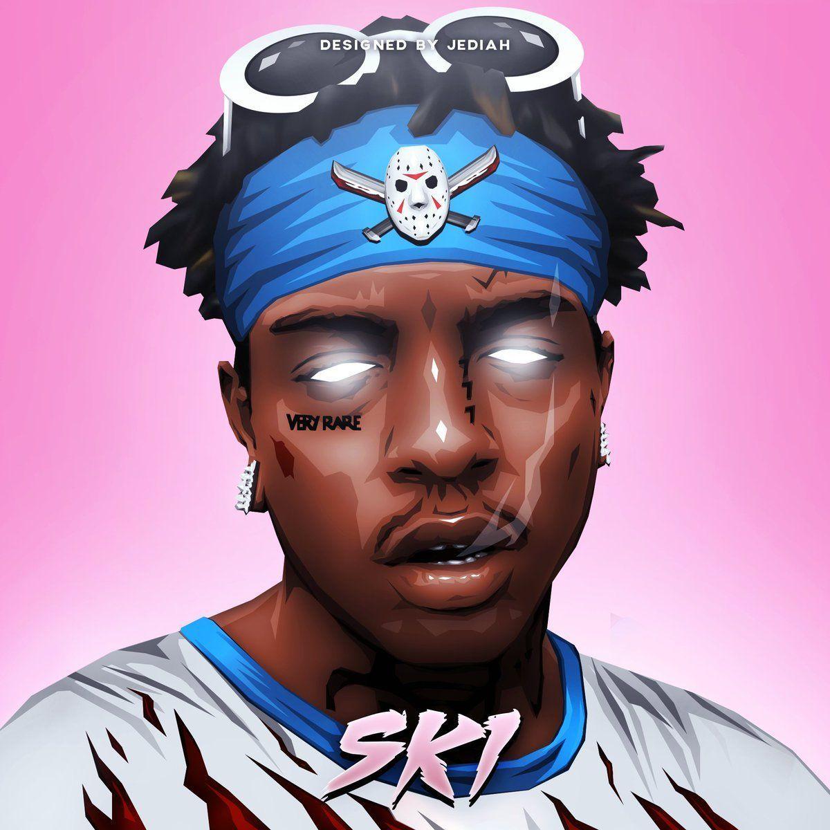 1200x1200 Cartoon Ski Mask the Slump God Wallpaper