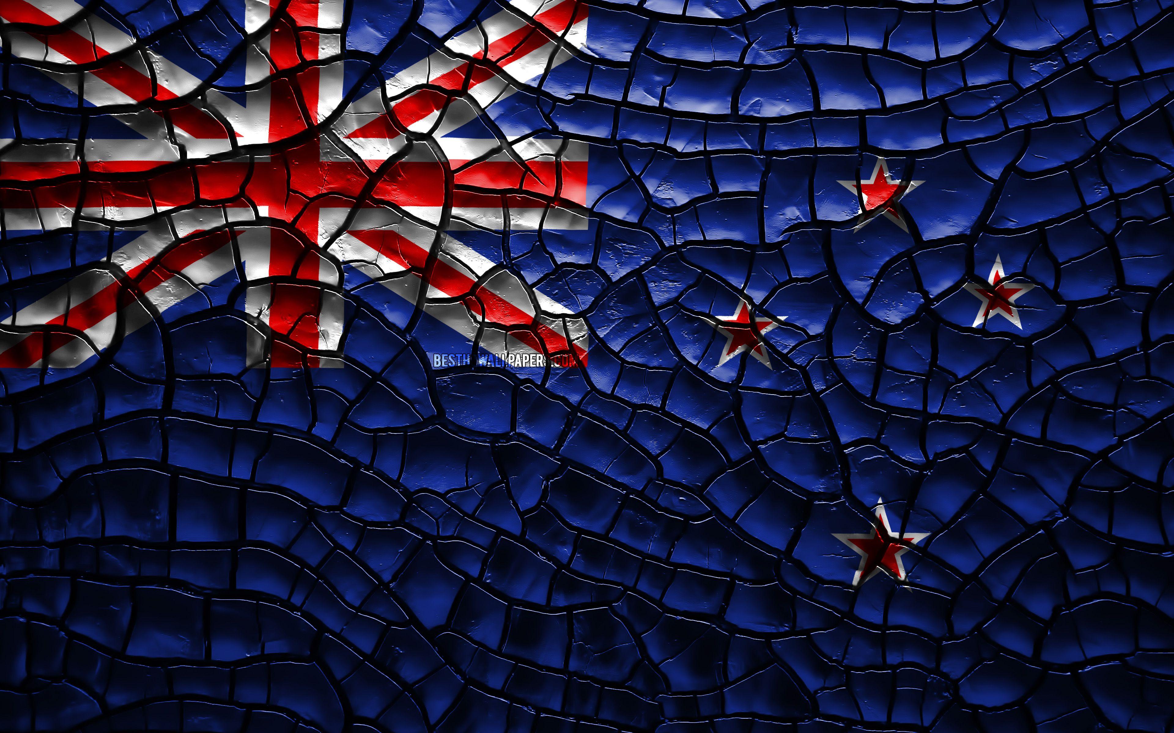 3840x2400 Download wallpaper Flag of New Zealand, 4k, cracked soil, Oceania, New Zealand flag, 3D art, New Zealand, Oceanian countries, national symbols, New Zealand 3D flag for desktop with resolution 3840x2400. High Quality