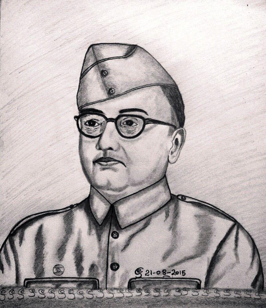864x999 Netaji Subhas Chandra Bose. Pencil drawings, Drawings, Art sketches