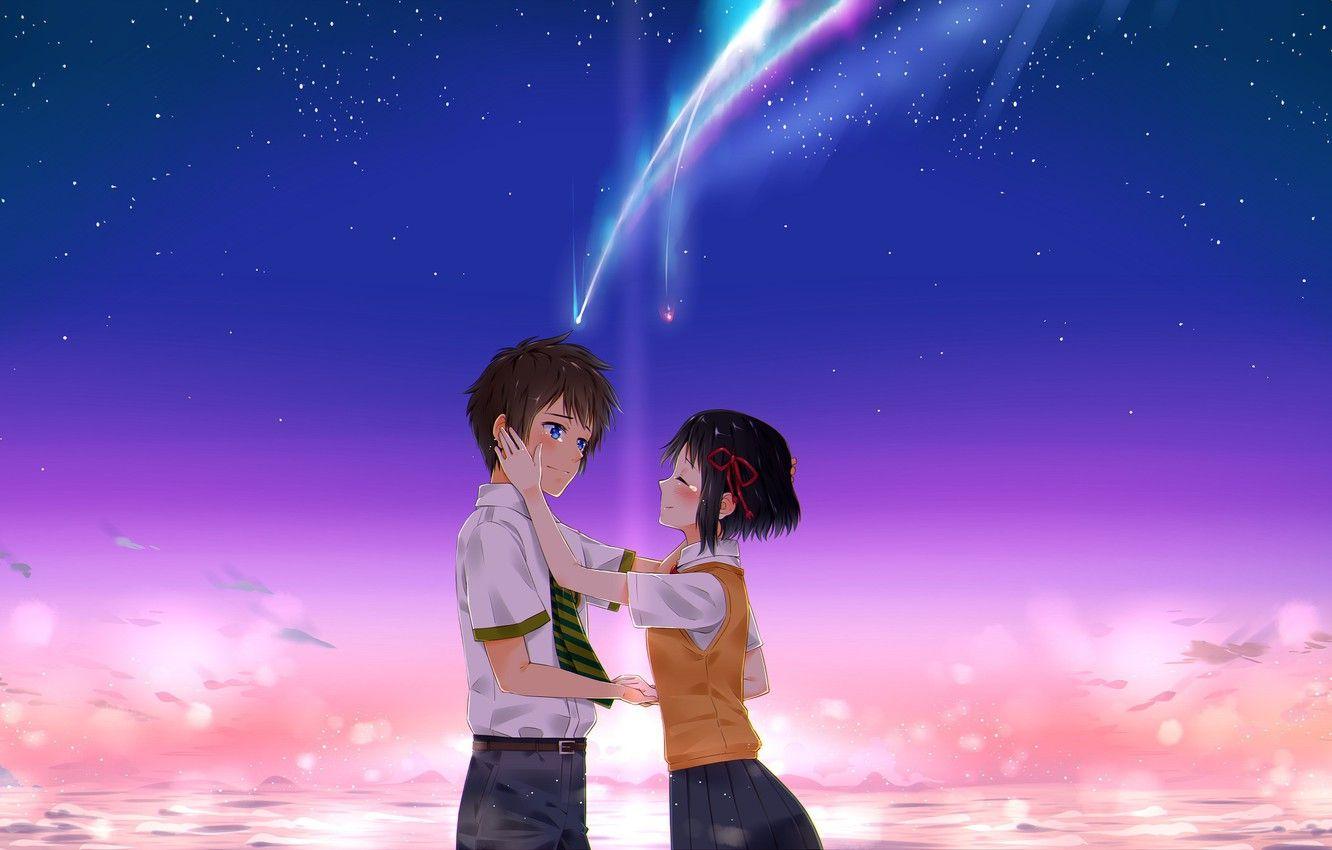 1332x850 Photo Wallpaper Sunset, The Evening, Anime, Art, Comet, Resolution Your Name Wallpaper Desktop