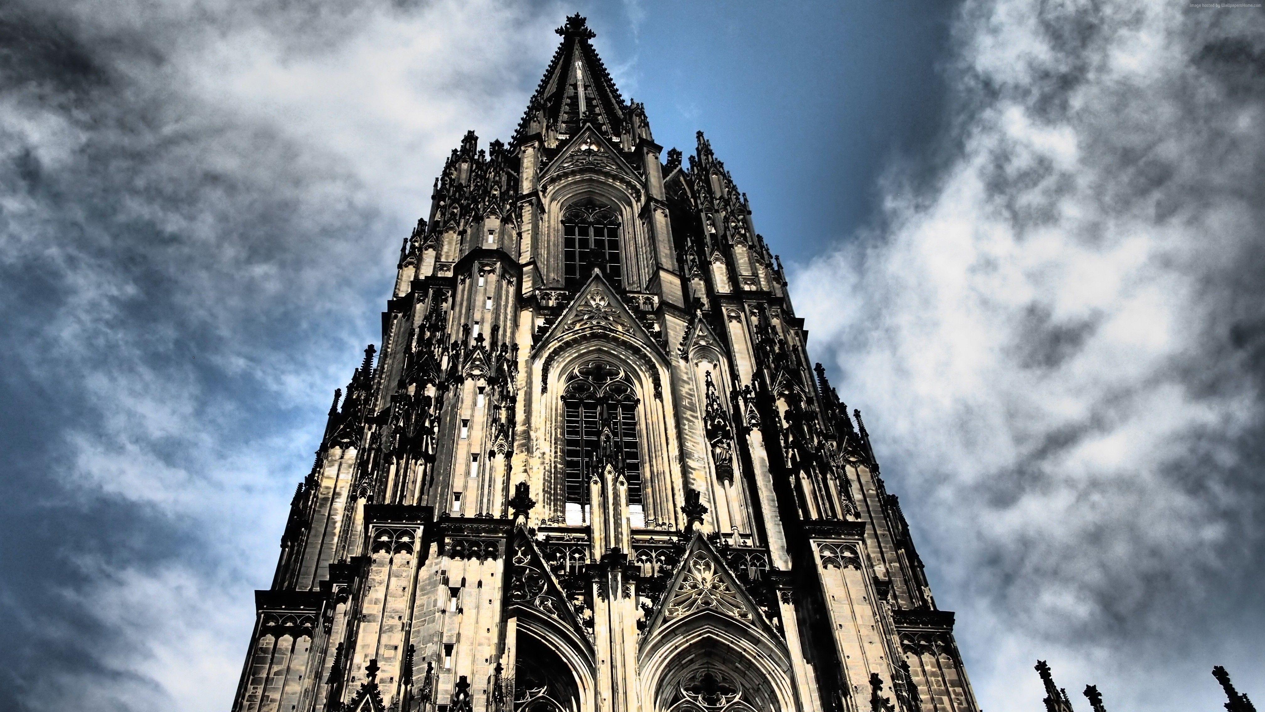 4032x2272 Hình nền Nhà thờ Cologne, Đức, Cologne, Bầu trời, 4k, Kiến trúc