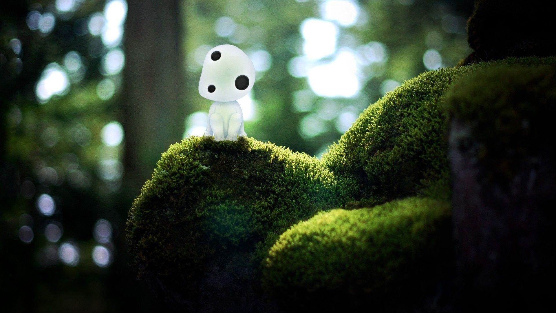 1920x1080 #SliD #anime, #Kodama, #Princess Mononoke, #Studio Ghibli, #digital art, wallpaper