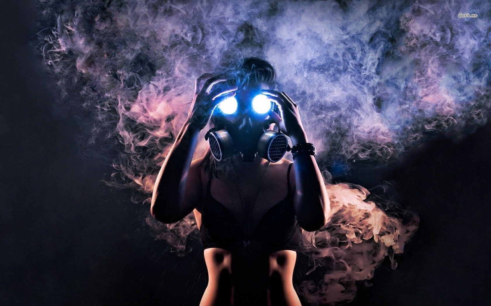 1680x1050 Gas Mask Girl Wallpaper