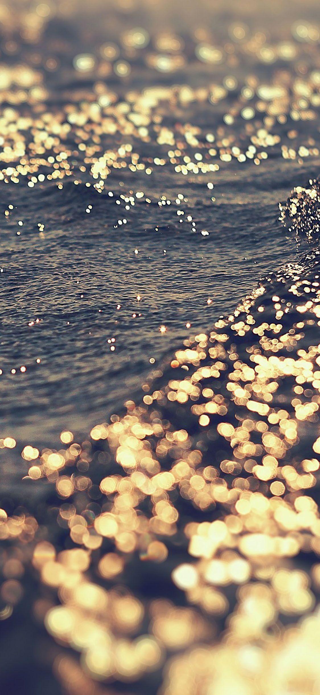 1125x2436 Gold sea water iPhone X Wallpaper Free Download