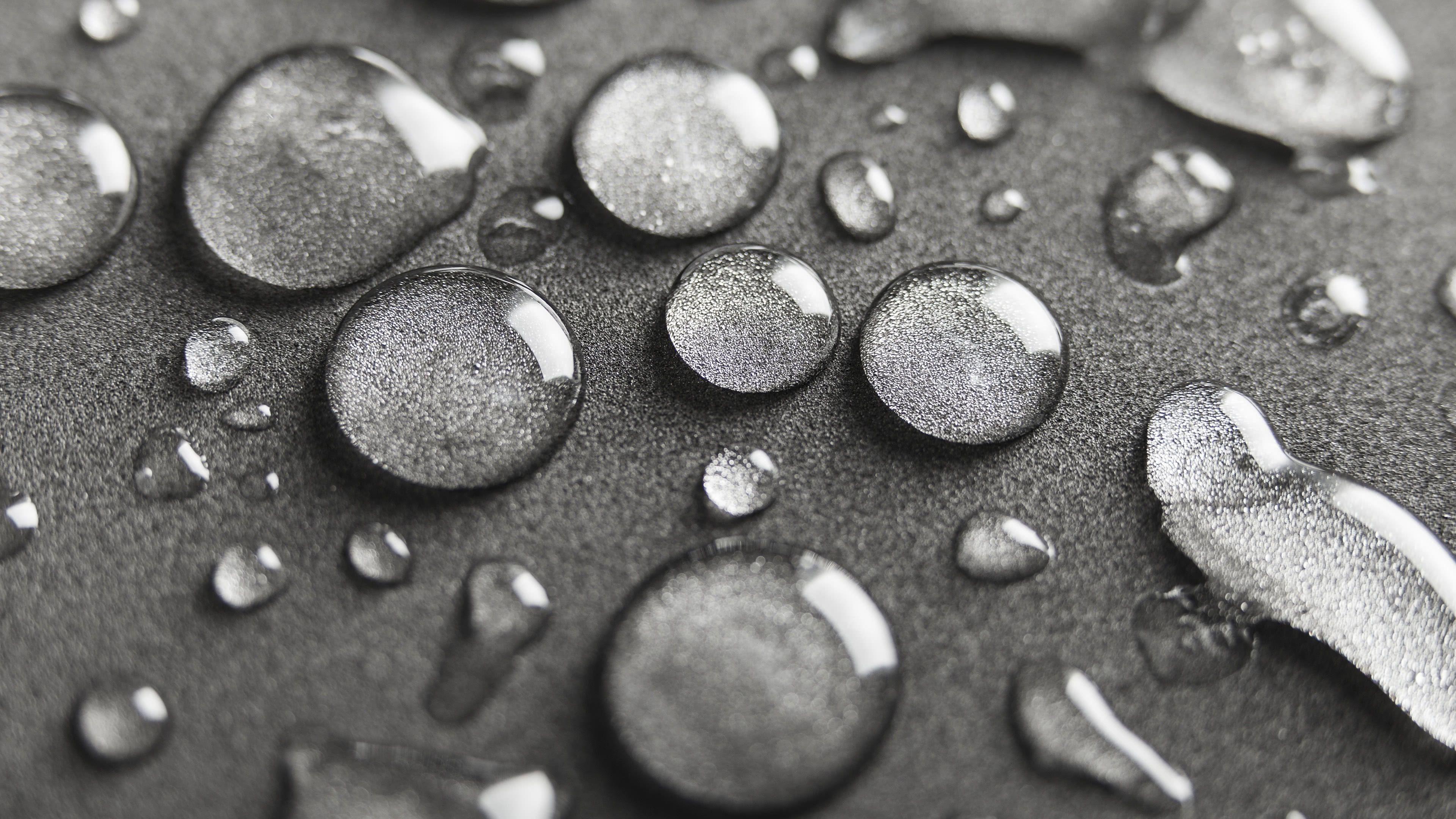 3840x2160 Water Drops On Silver Surface UHD 4K Wallpaper