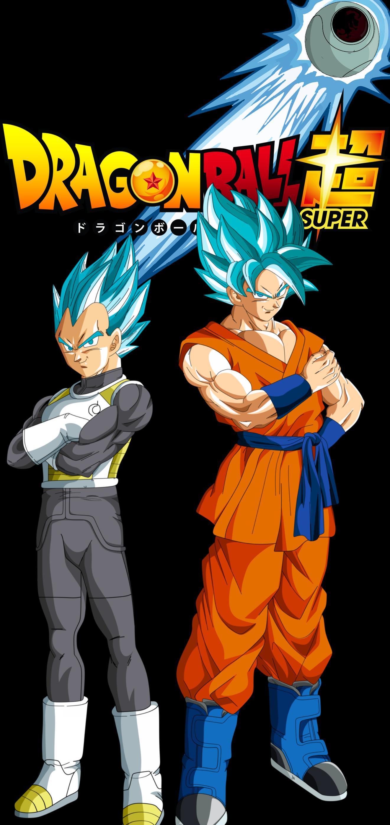 1321x2789 Goku And Vegeta Of Dragon Ball Super By Kjellolz Galaxy S10 Hole Punch Wallpaper