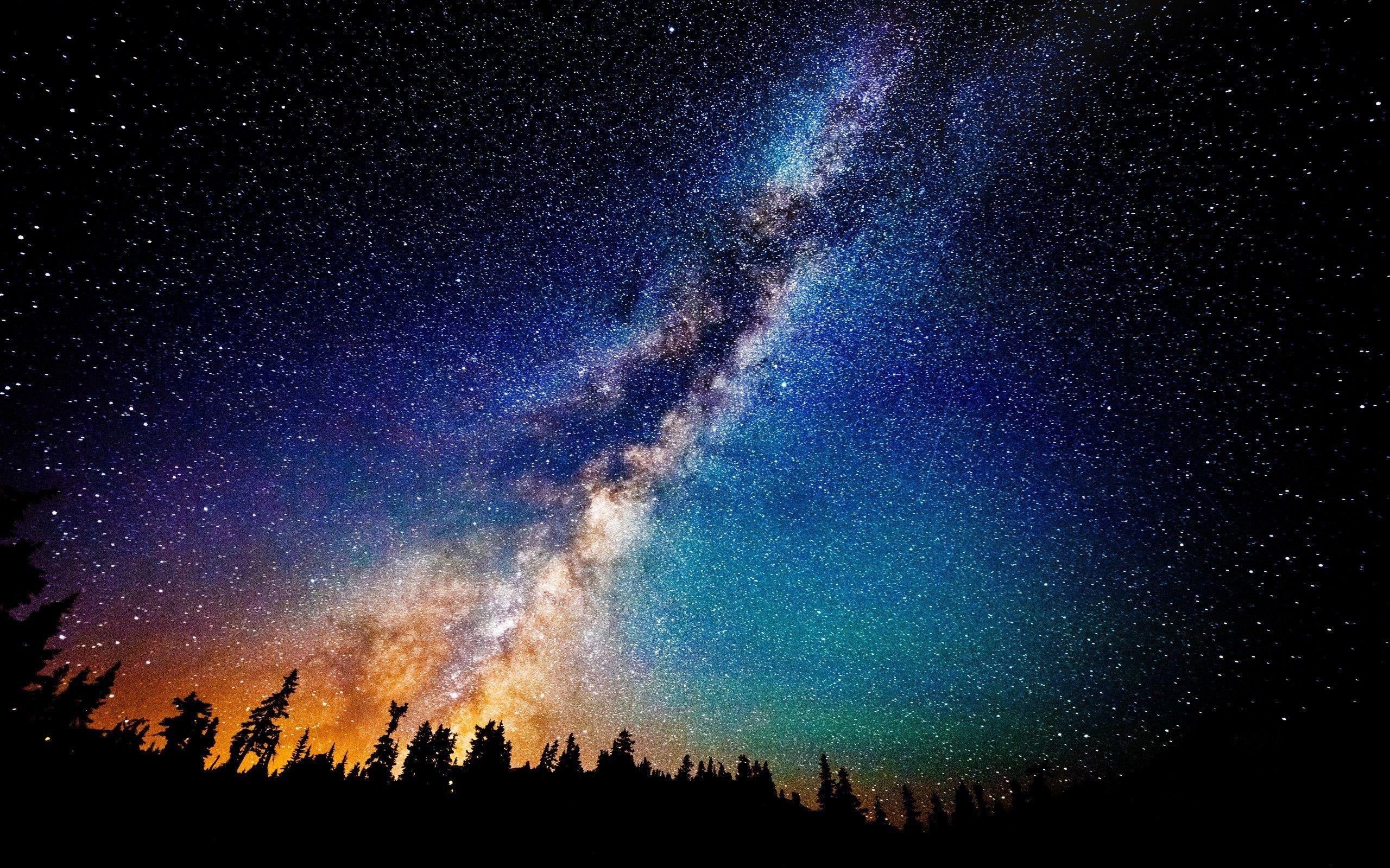 Wallpaper landschaft nacht galaxie sterne milchstraße atmosphäre spiralgalaxie astronomie weltraum astronomisches objekt 2560x1600 kejsirajbek