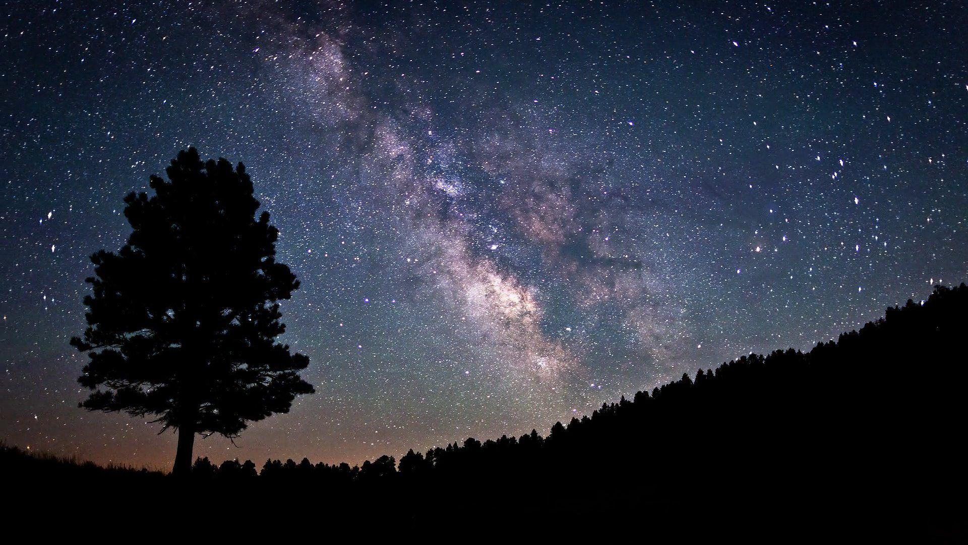milky way galaxy from earth wallpaper