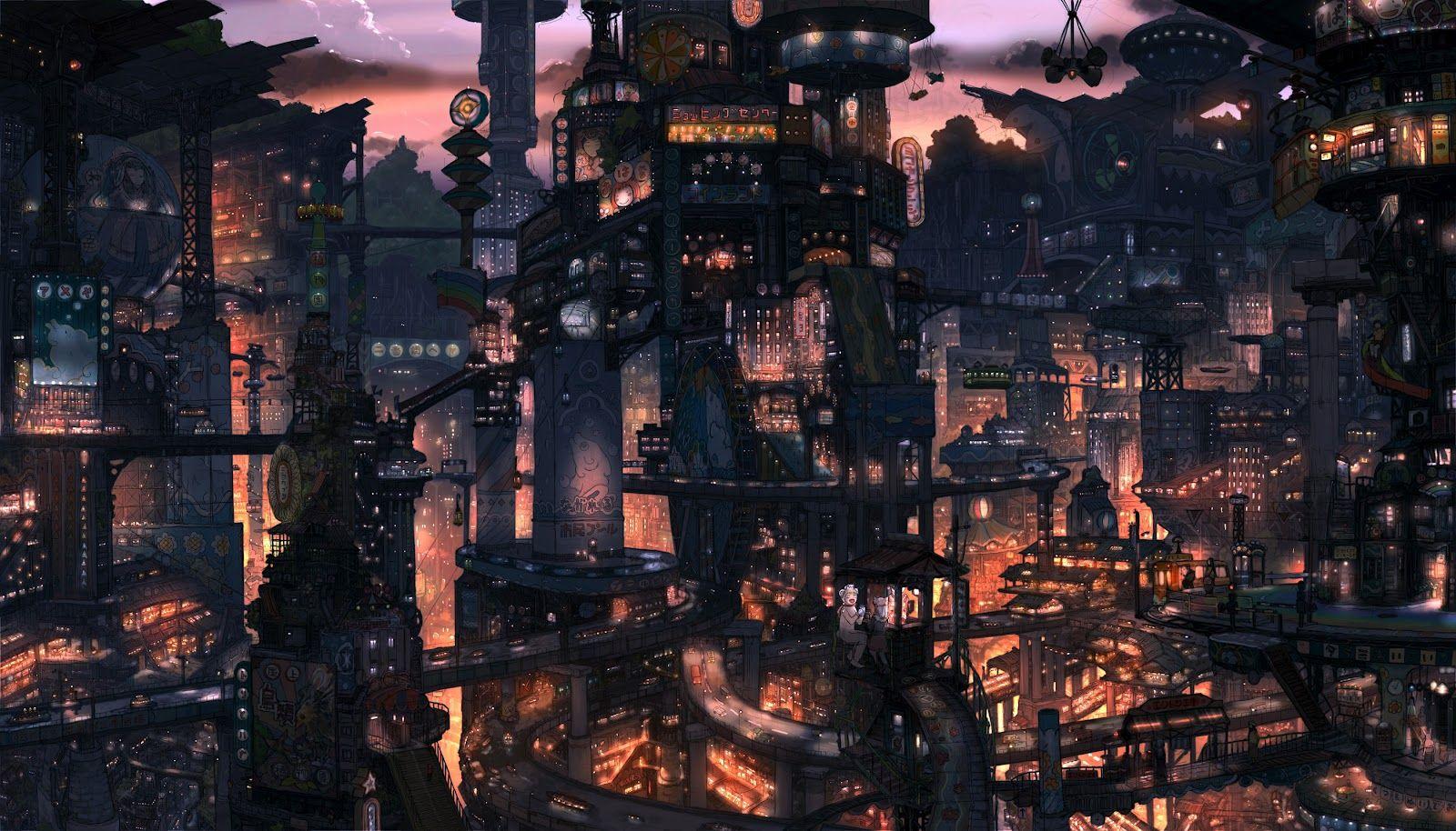 1600x914 Wallpaper a day: futuristic city with many levels future wallpaper