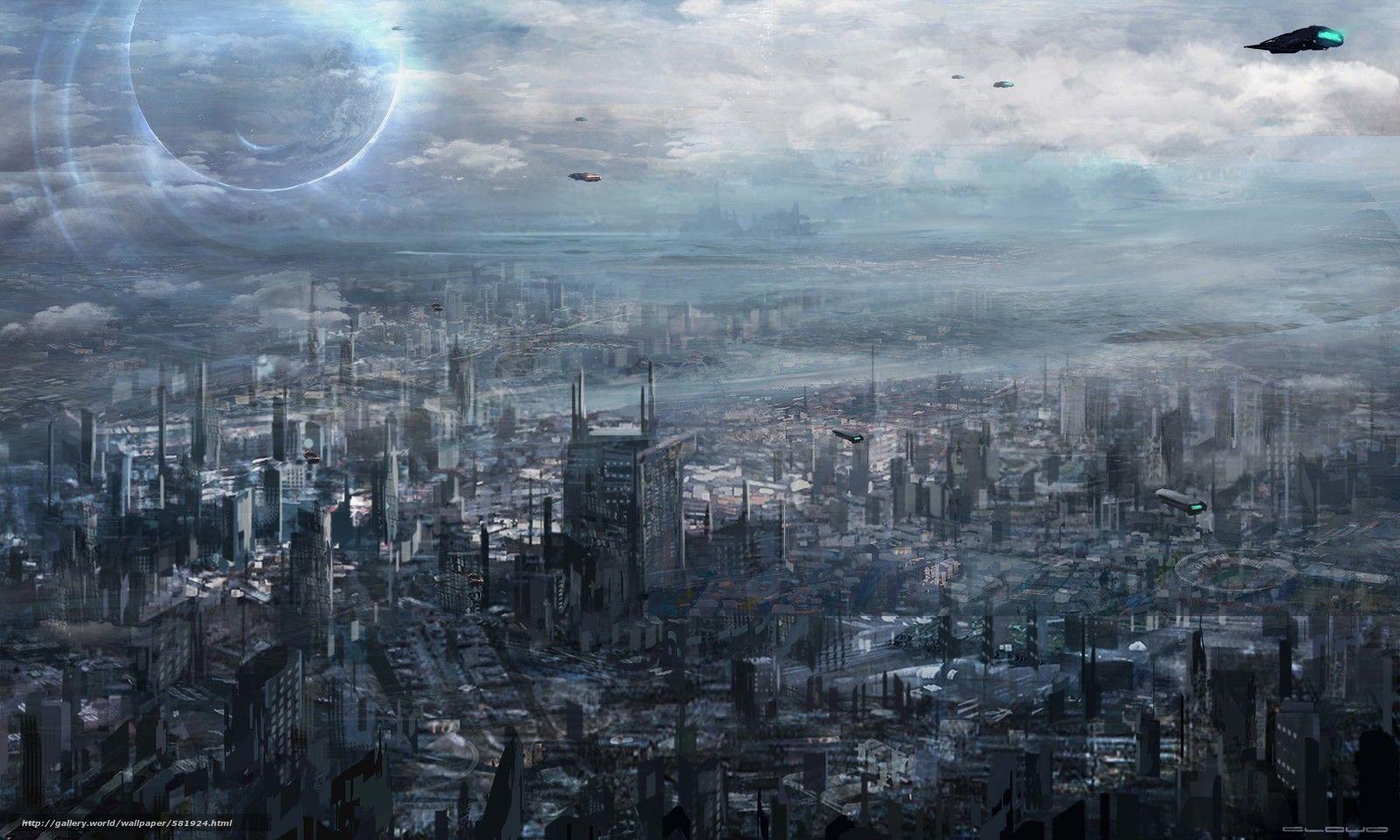 1600x960 Fantasy Future City Wallpaper