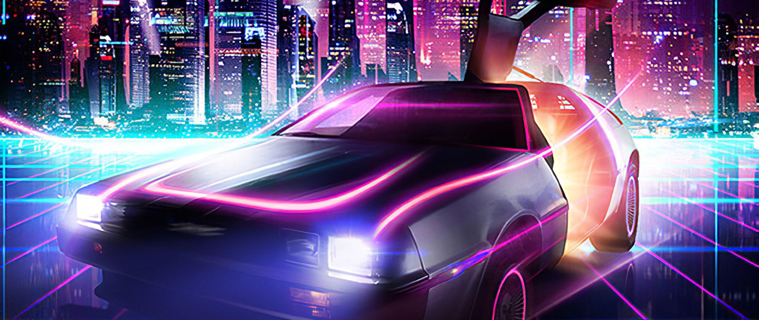 2560x1080 Delorean Back To 80s 2560x1080 Resolution HD 4k Wallpaper, Image, Background, Photo and Picture