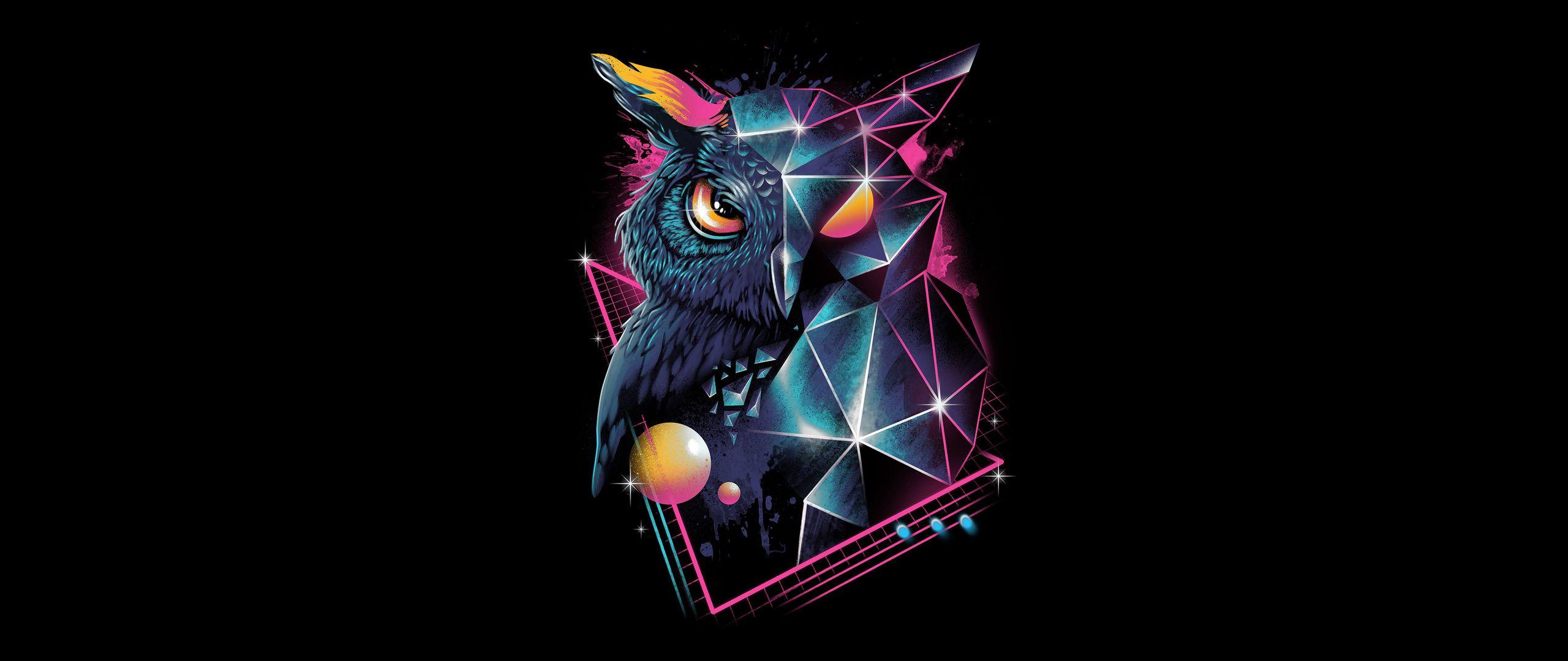 2560x1080 Owl 80s Design 4k 2560x1080 Resolution HD 4k Wallpaper, Image, Background, Photo and Picture