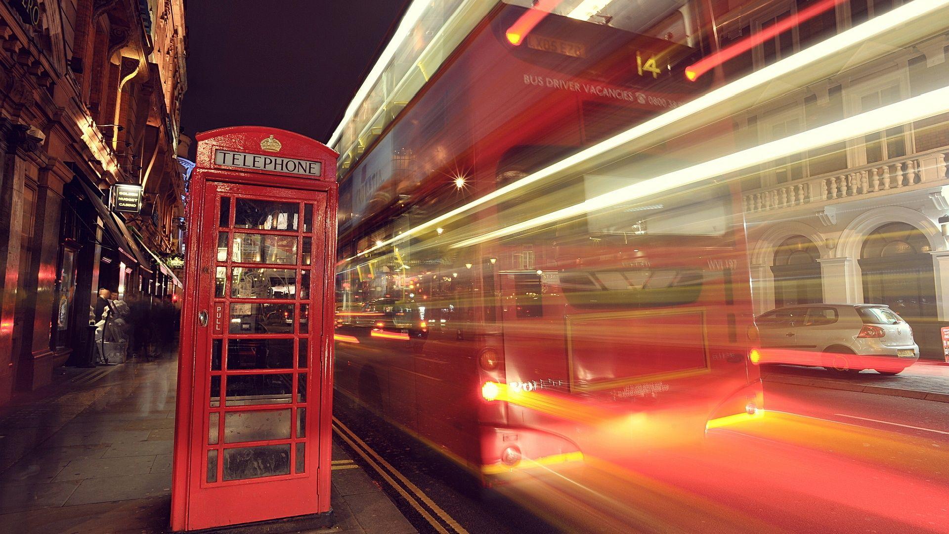 1920x1080 Wallpaper London Telephone Street Motion Full HD