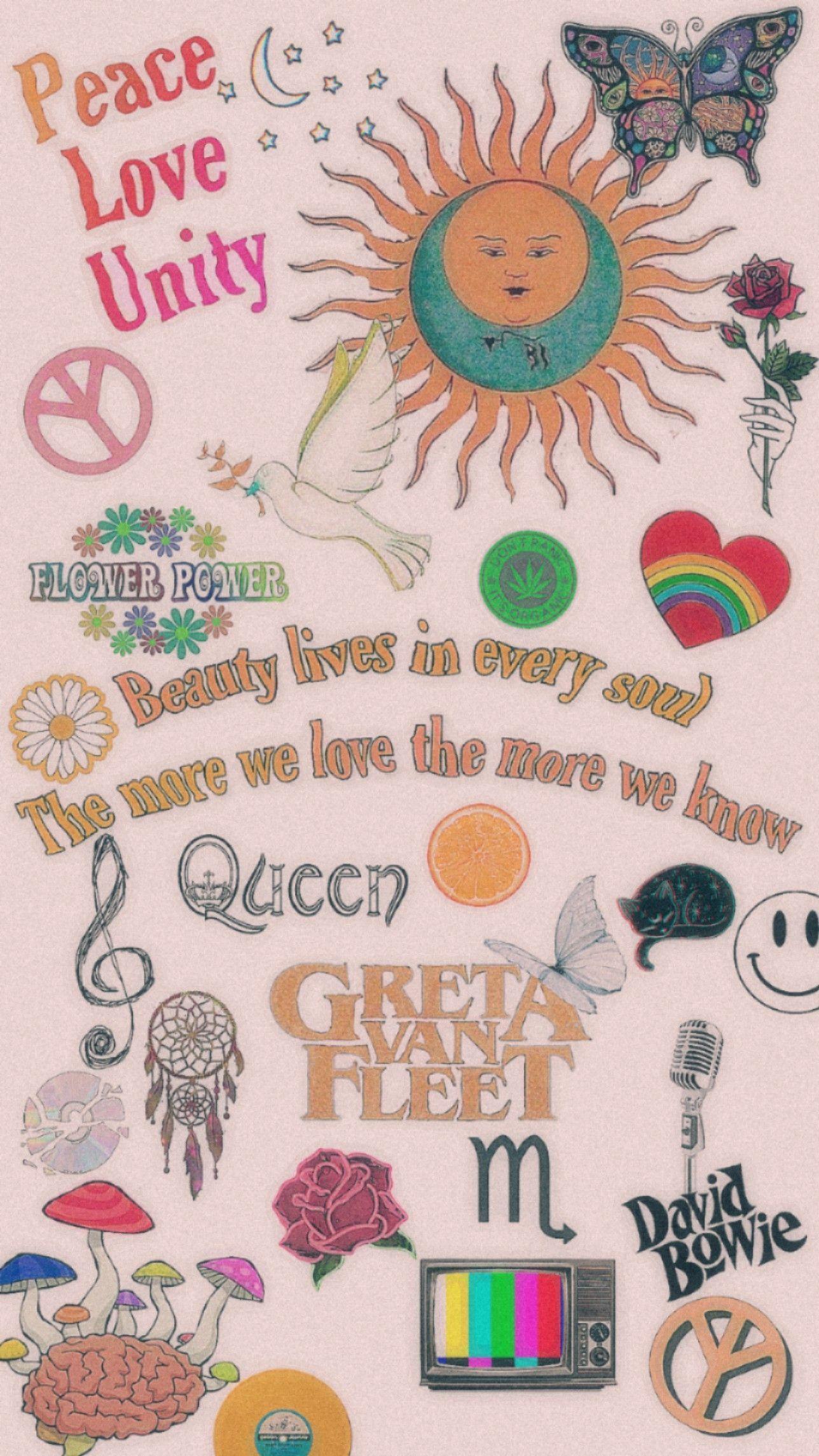 1288x2289 Hippie wallpaper. Hippie wallpaper, Peace and love, Love wallpaper