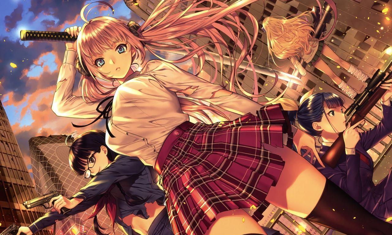 1280x768 Anime Girl with katana Wallpaper 4k Ultra HD