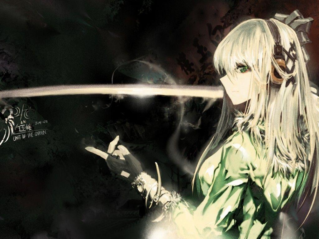 1024x768 Coloring Anime Dark Girl Wallpaper Girl With Katana Wallpaper & Background Download
