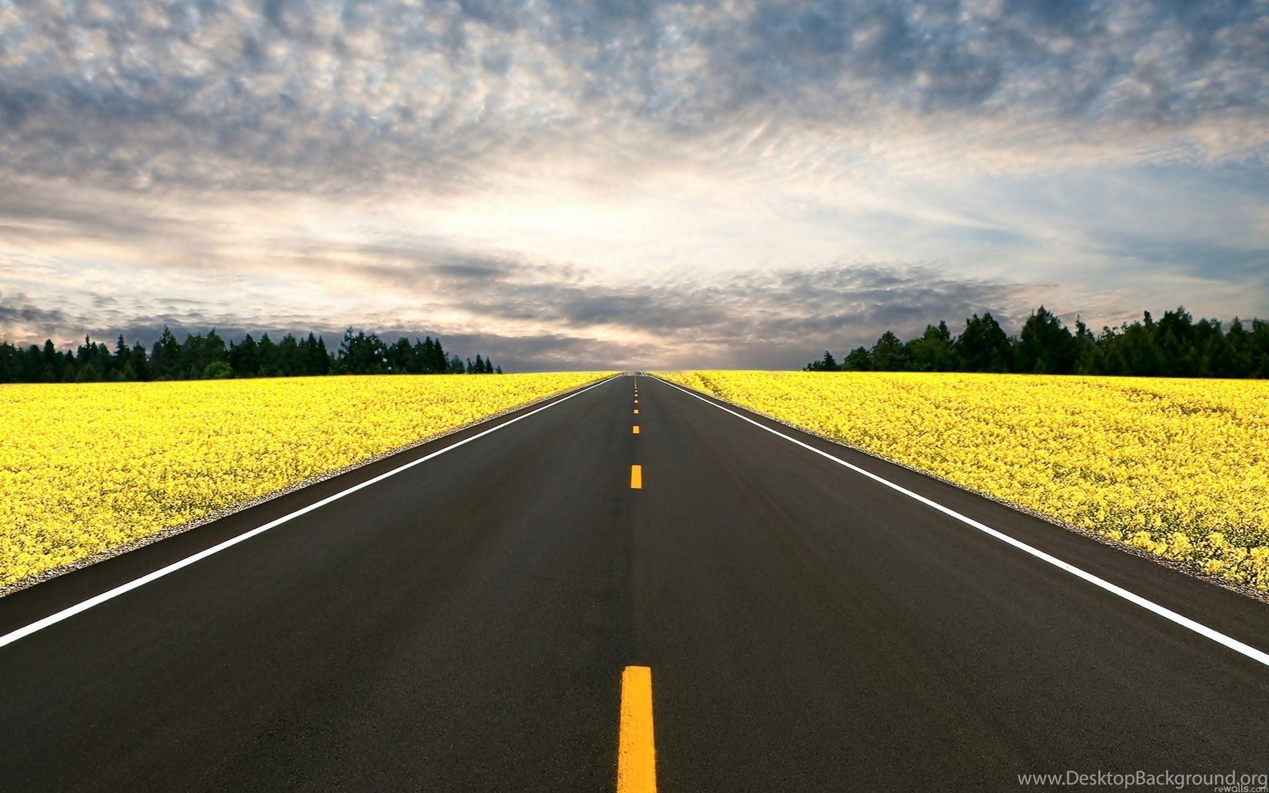 2560x1600 Clean Country Road Wide Monitor 4K Wallpaper Desktop Background