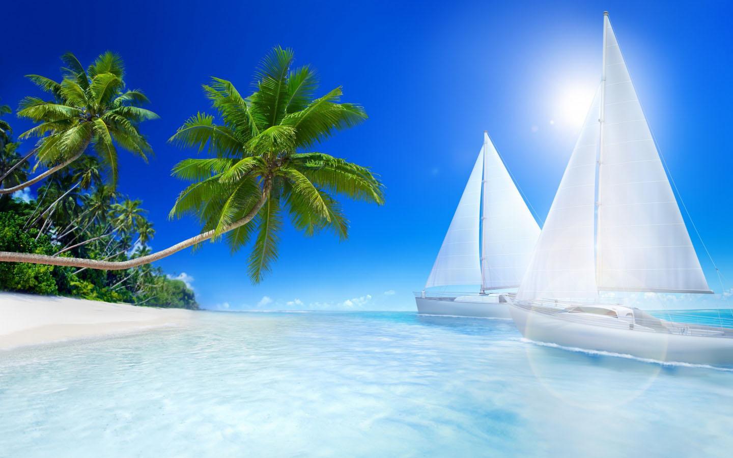 1440x900 Summer Beach Wallpaper for Android
