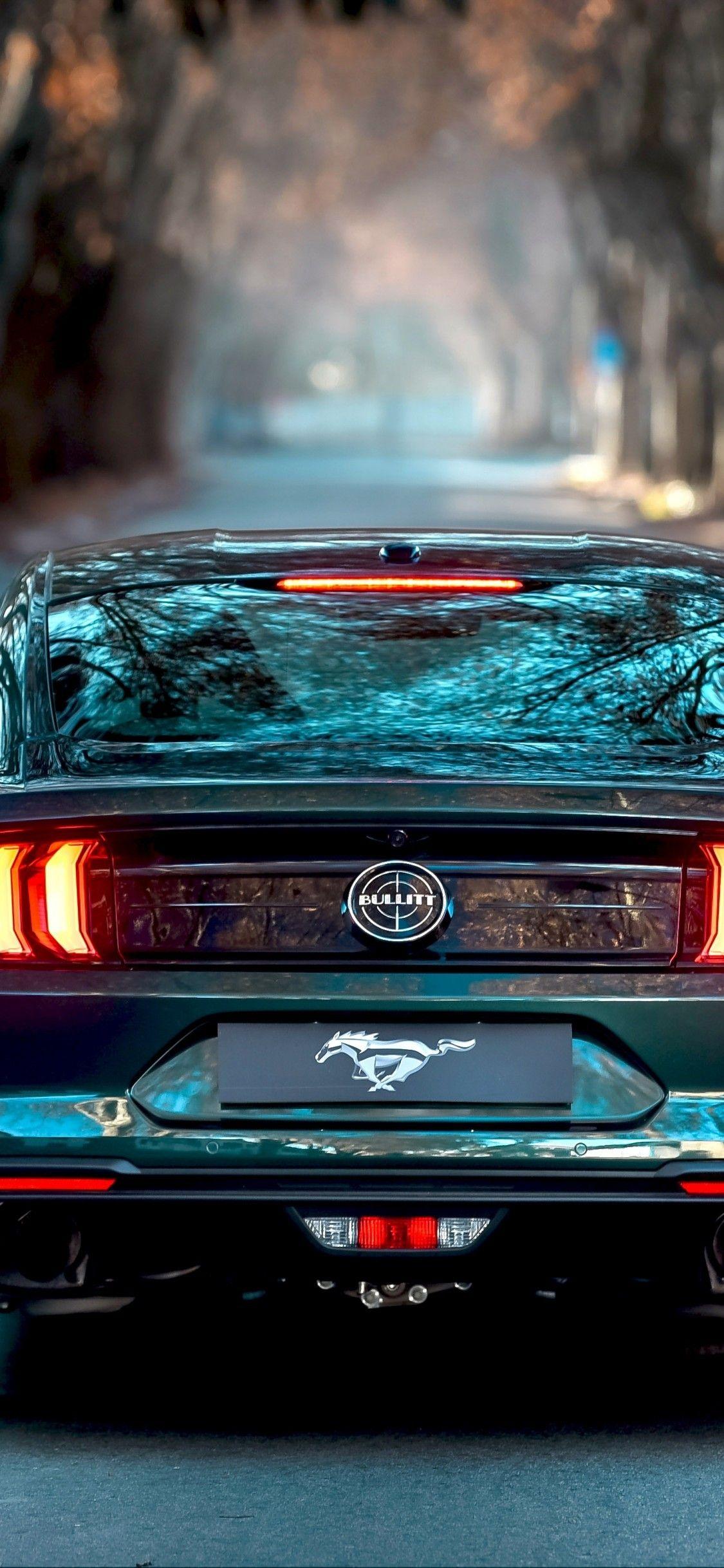 1125x2436 Ford Mustang Bullitt, Back View, Road, Muscle Cars Wallpaper 4k For Mobile