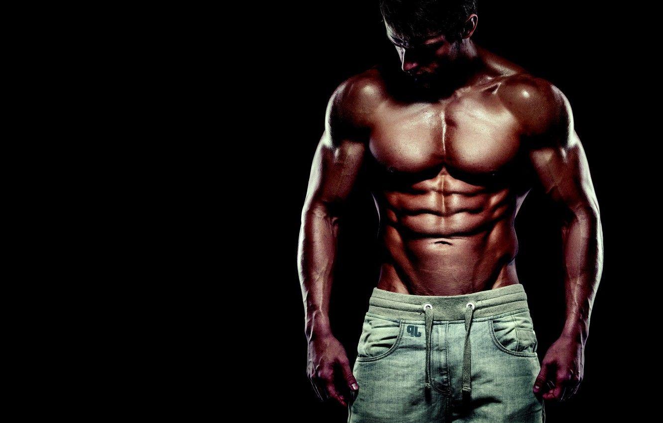 1332x850 Photo Wallpaper Look, Pose, Muscle, Muscle, Press, With Black Background