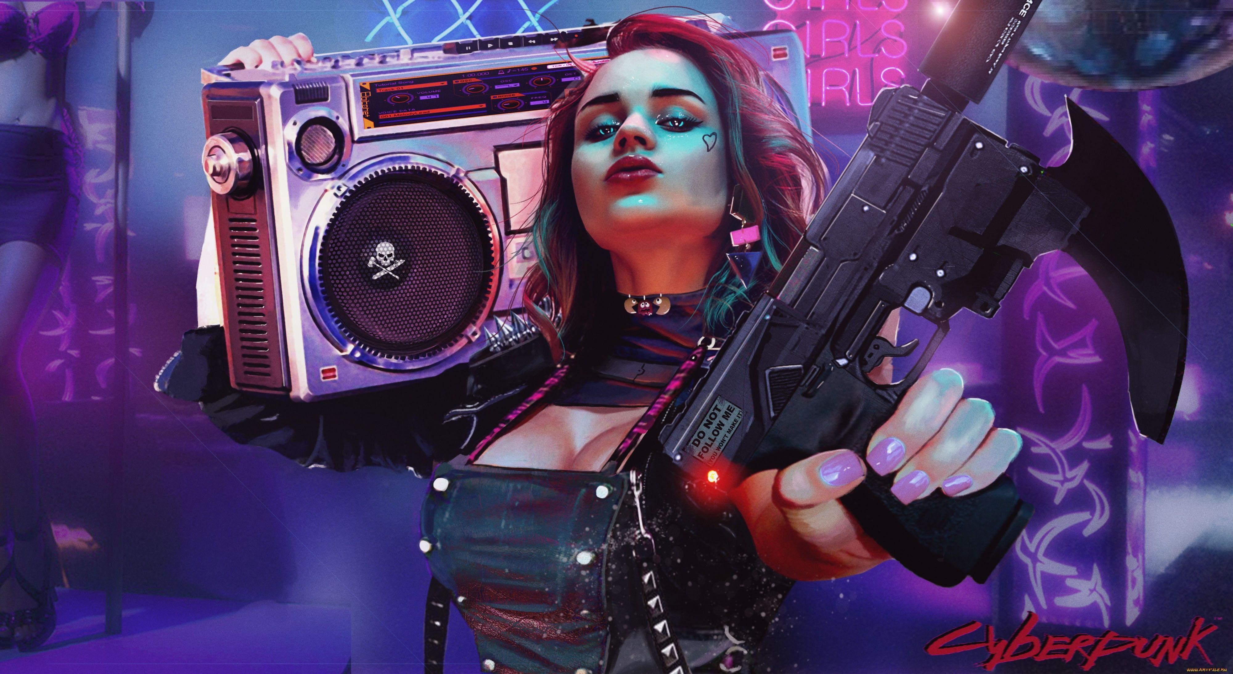 4000x2188 Cyberpunk Girl Wallpaper
