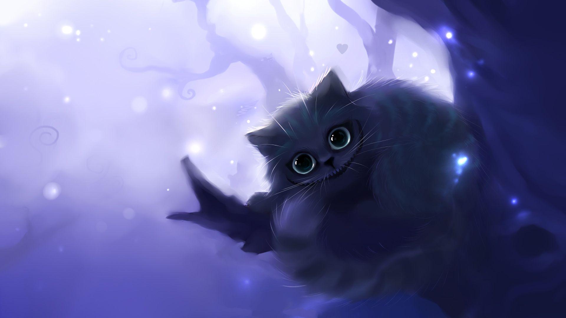 1920x1080 HD Anime Cat Background