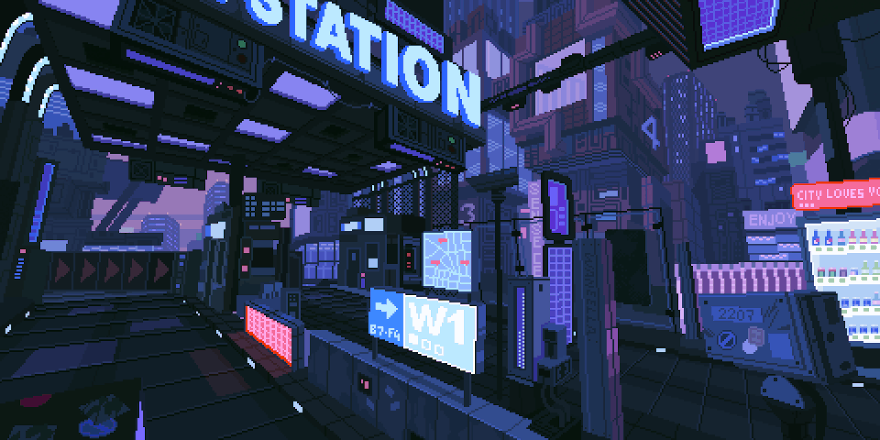 1280x640 Cyberpunk scenery