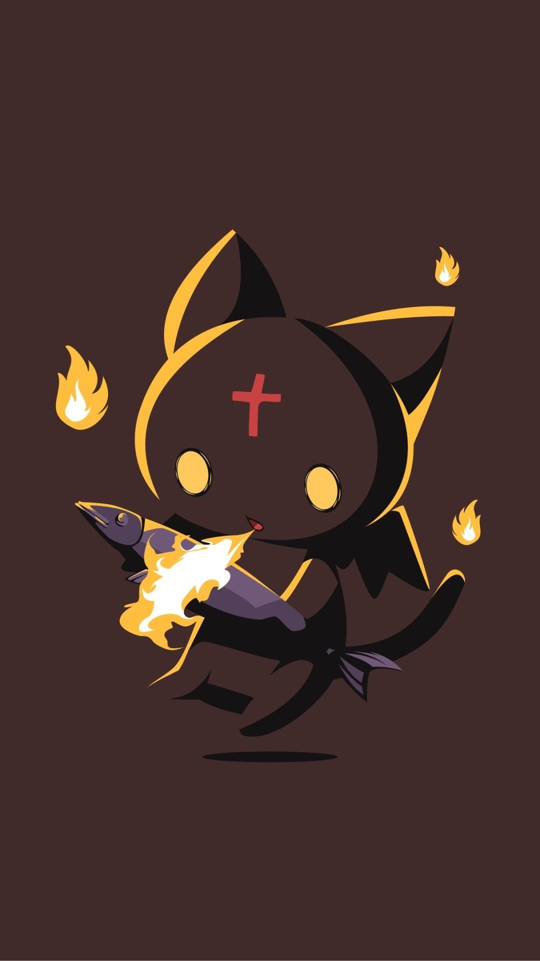 1080x1920 Cute Kitty Cat Anime Wallpaper