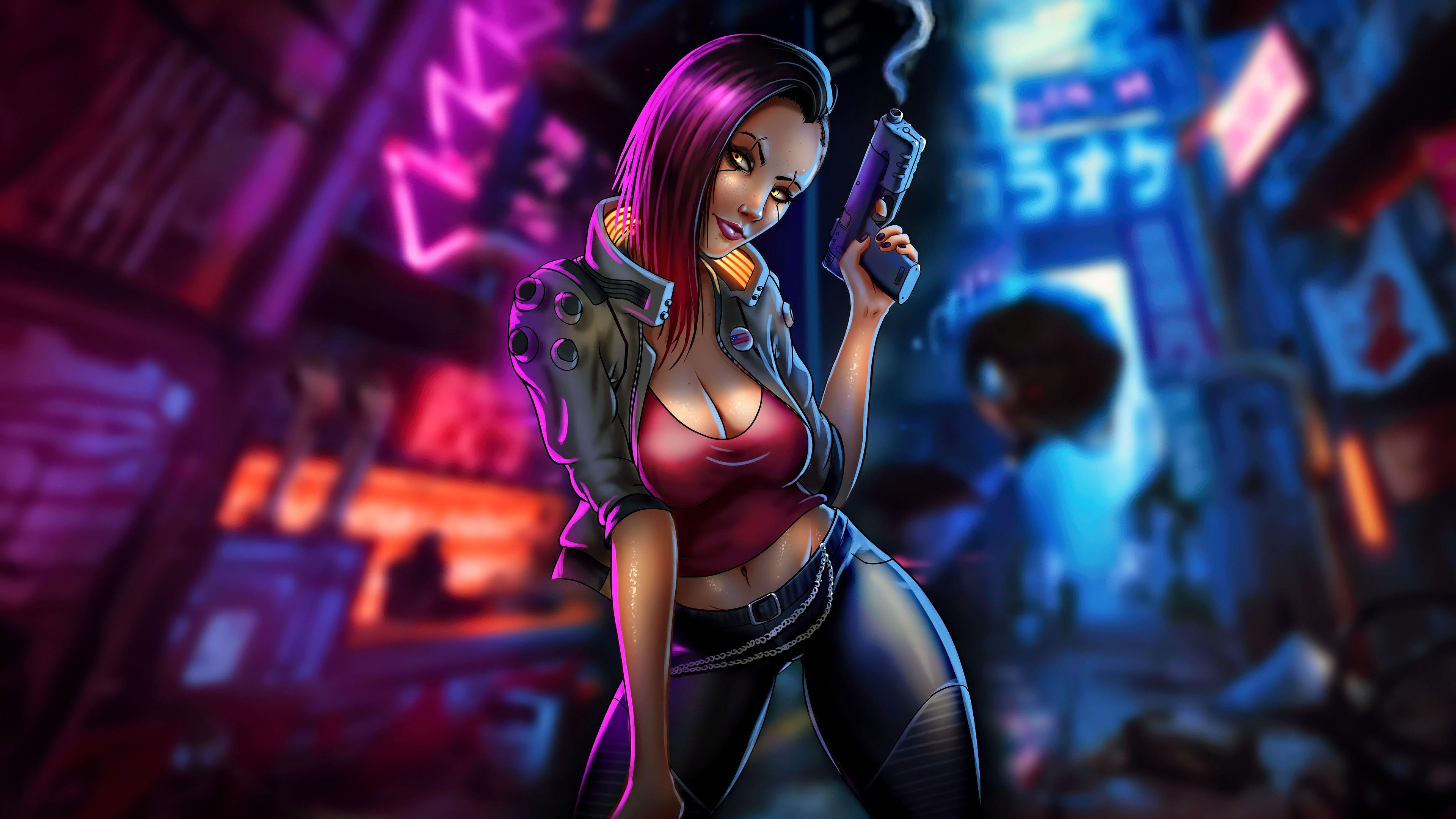 3840x2160 Wallpaper 4k Cyberpunk Art Girl Cyberpunk Art Girl 4k wallpaper