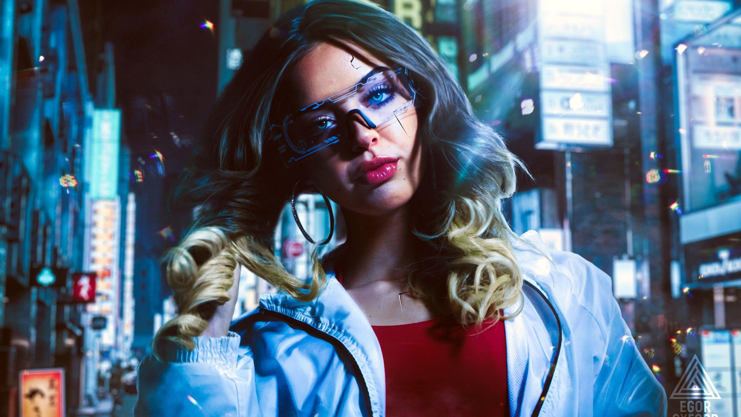 2560x1440 Cyberpunk Girl Wallpaper