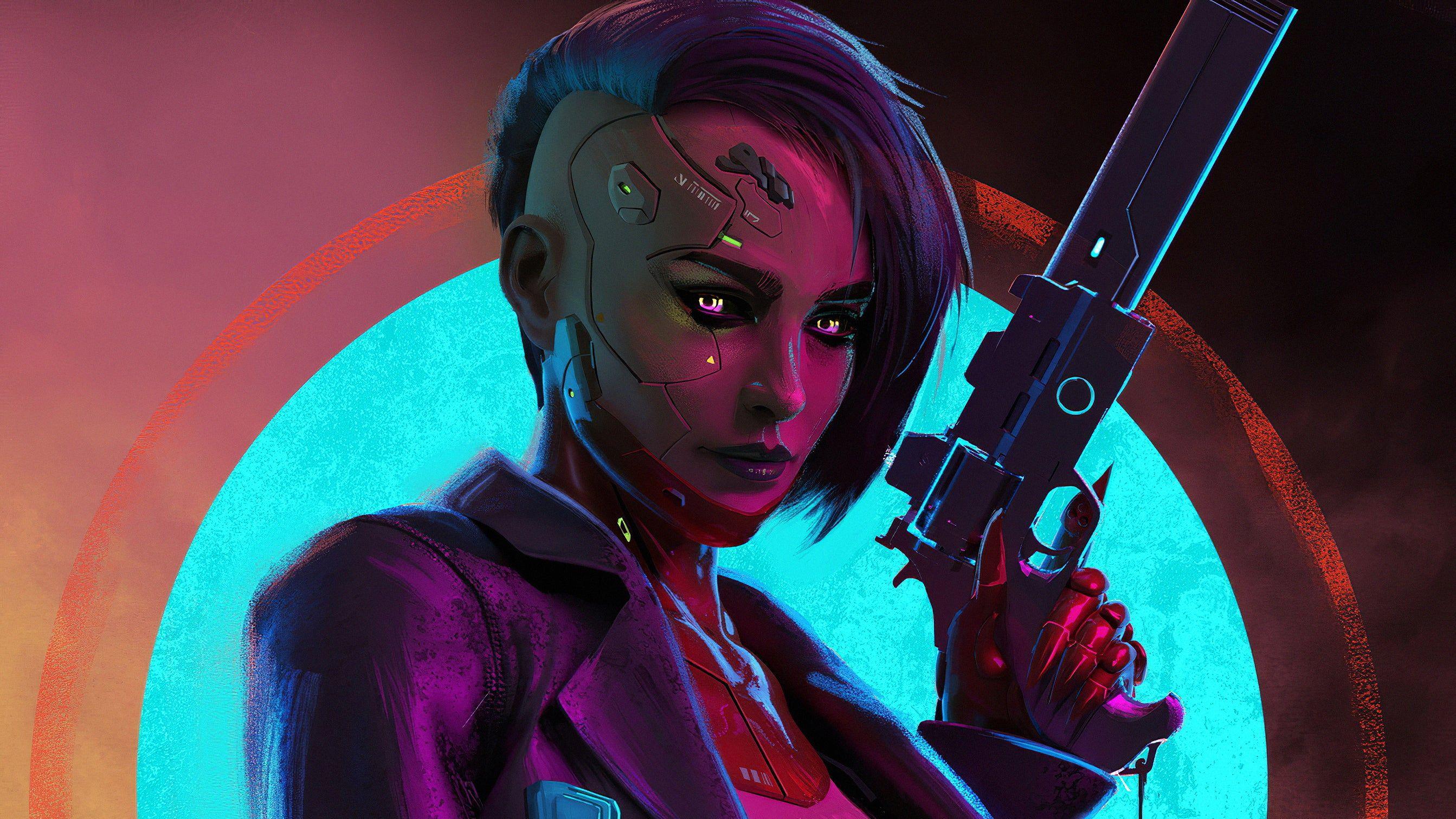 2686x1511 Cyberpunk Girl