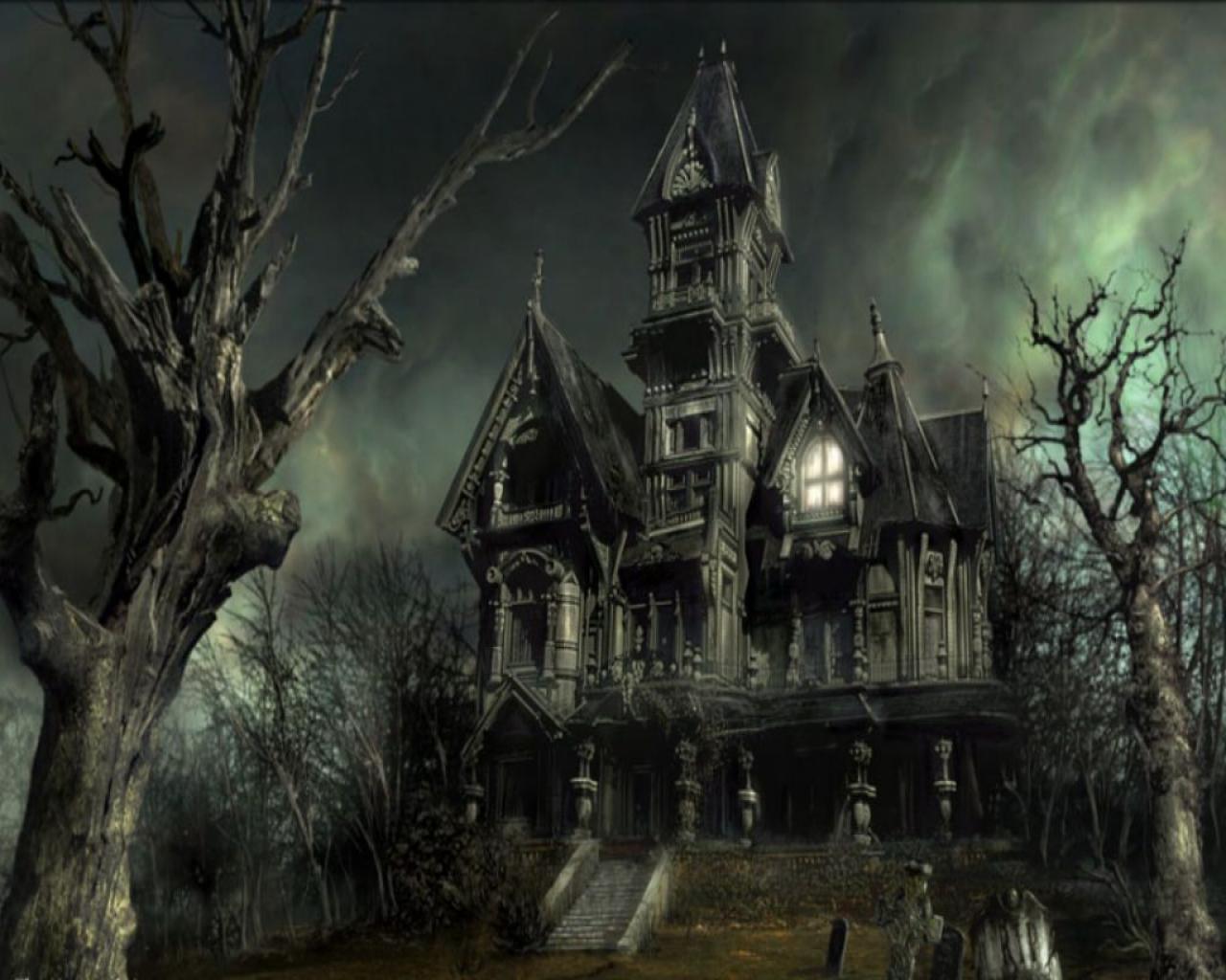 1280x1024 Halloween Dark Castle Wallpaper Cover Photo For Facebook House Wallpaper & Background Download