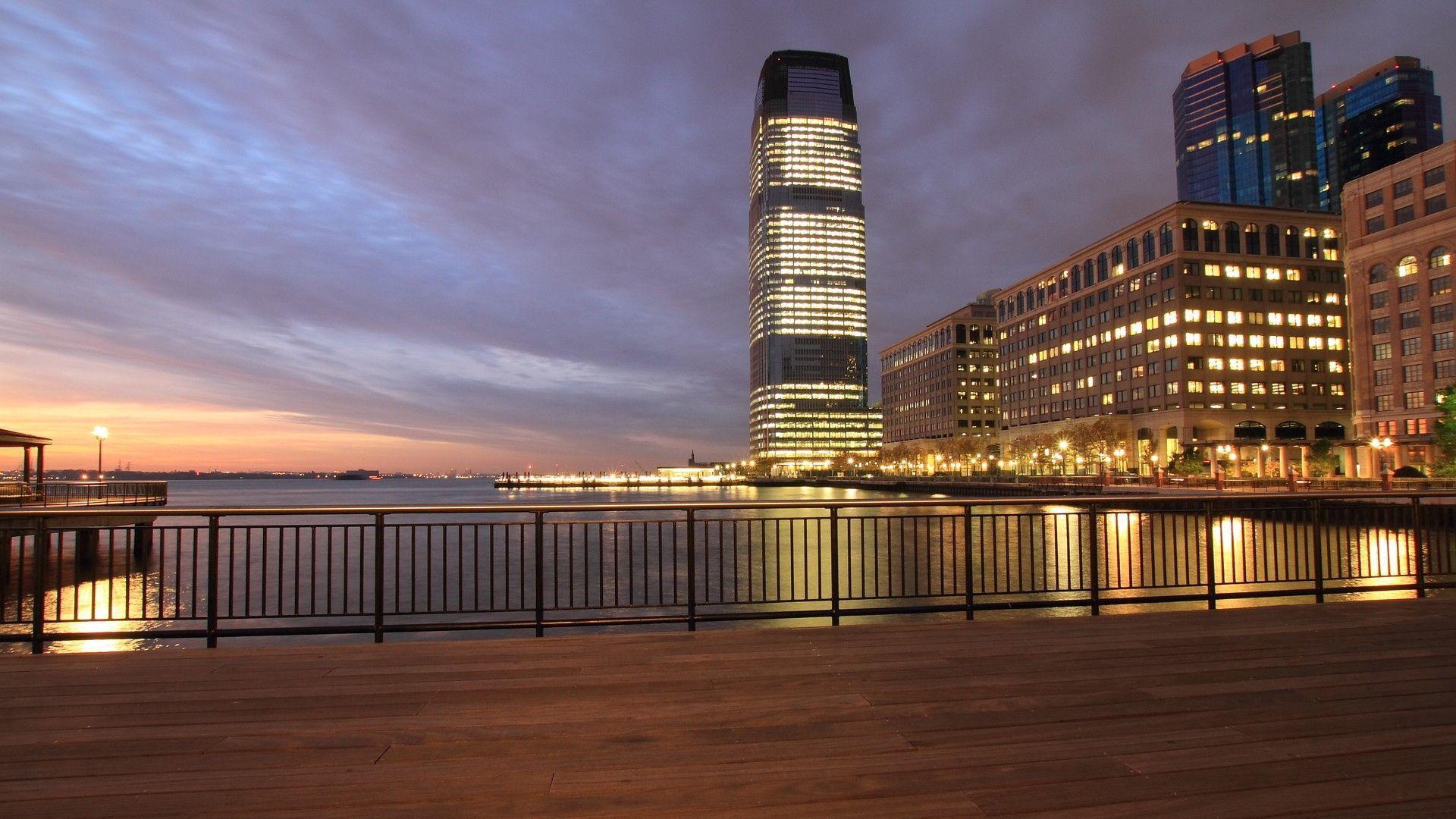1920x1080 Download wallpaper 1920x1080 jersey city, new jersey, usa, night full hd, hdtv, fhd, 1080p HD background