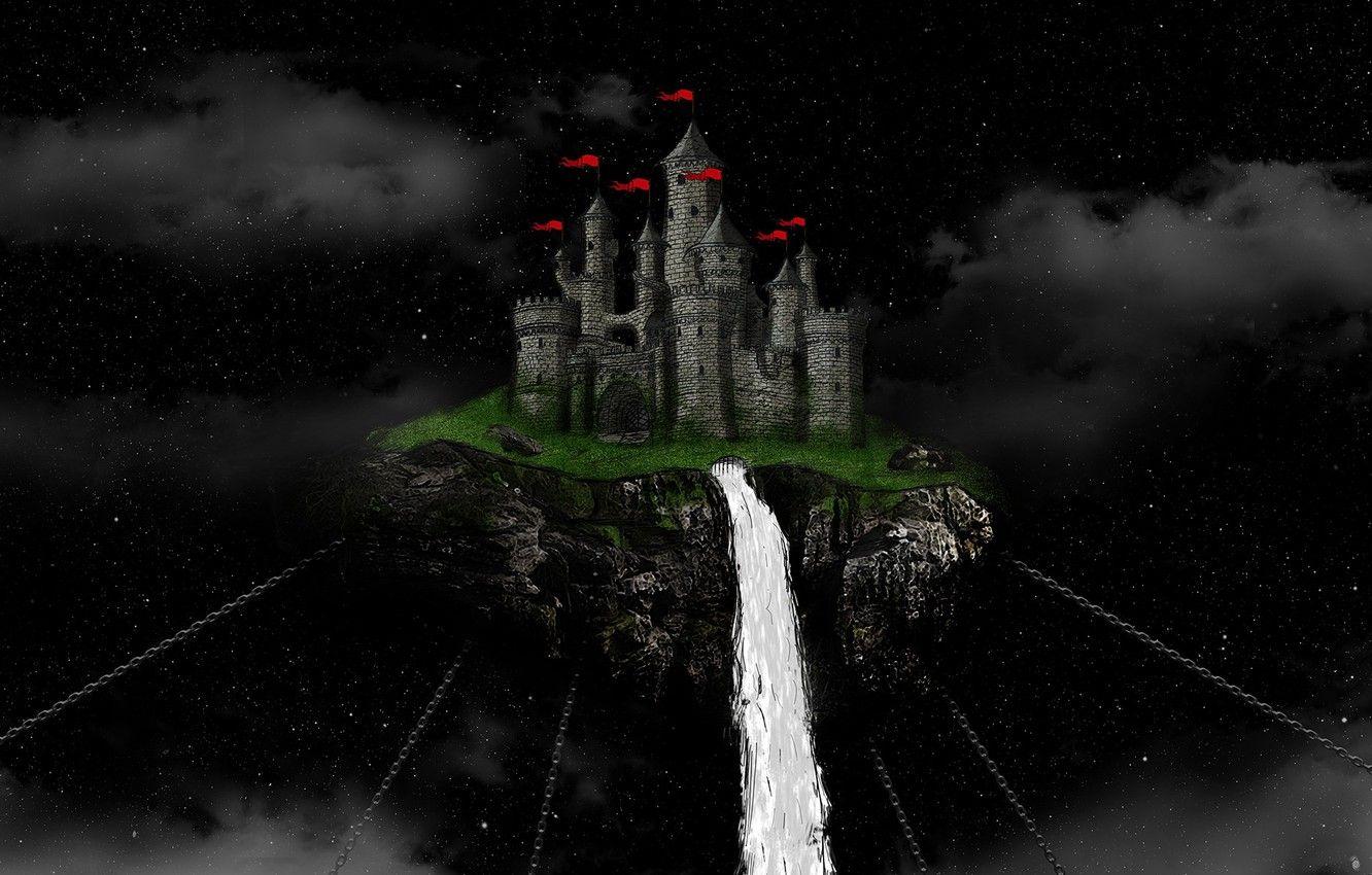 1332x850 Wallpaper castle, maxmason, floating castle, the legend of the vampire image for desktop, section фантастика