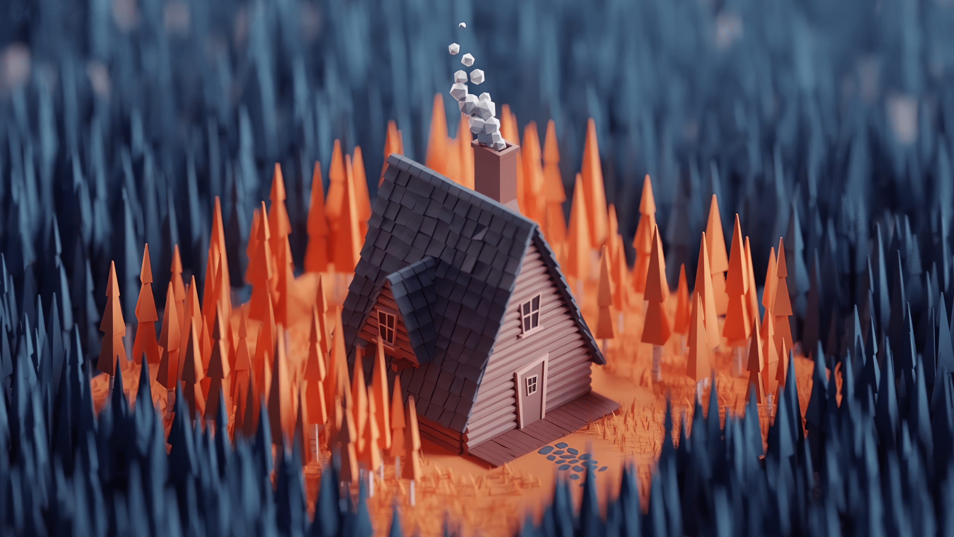 3840x2160 Autumn Cabin by Mohamed Chahin [3840x2160]