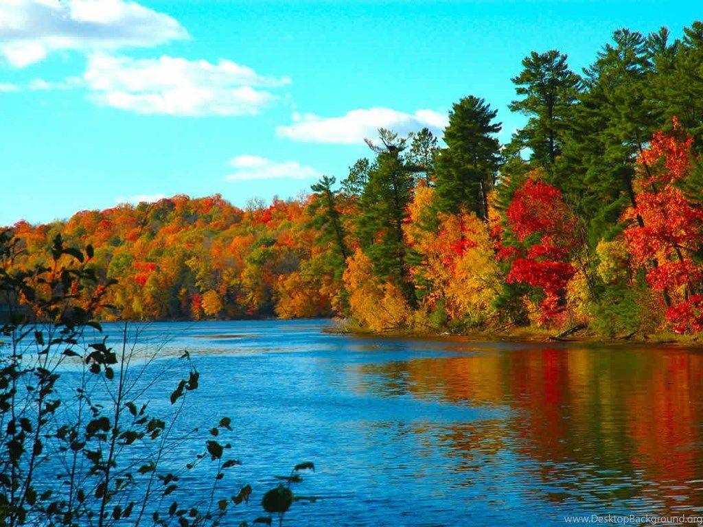 1024x768 Autumn Fall Color Kentucky Country Log Cabin Wallpaper Brightly. Desktop Background