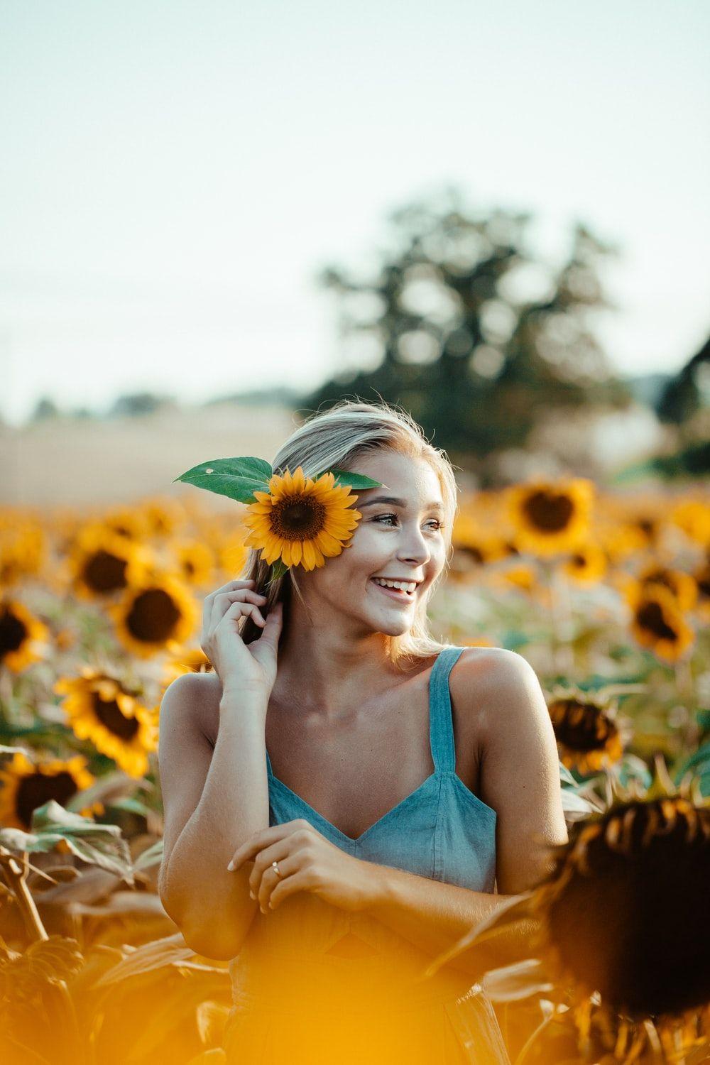 1000x1500 Girl With Sunflower Picture. Download Free Image