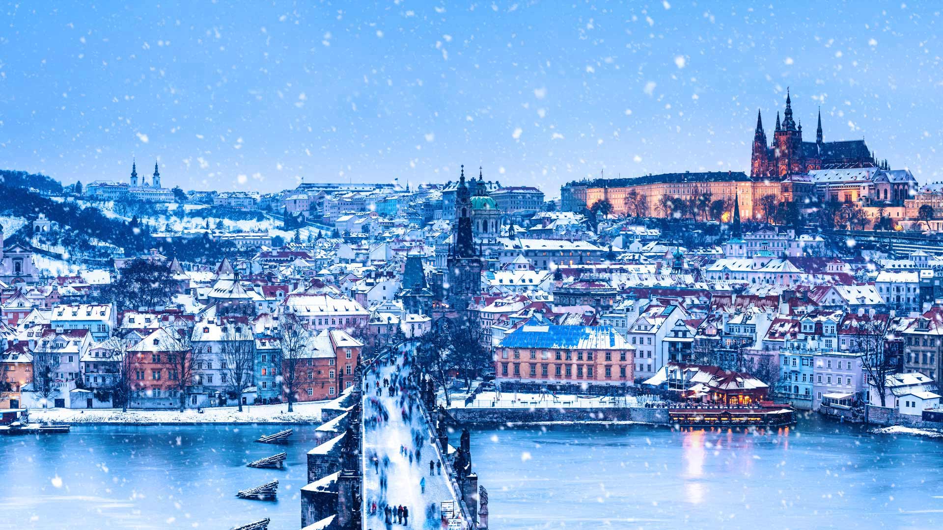 1920x1080 Prague Czech Republic Winter HD Wallpaper