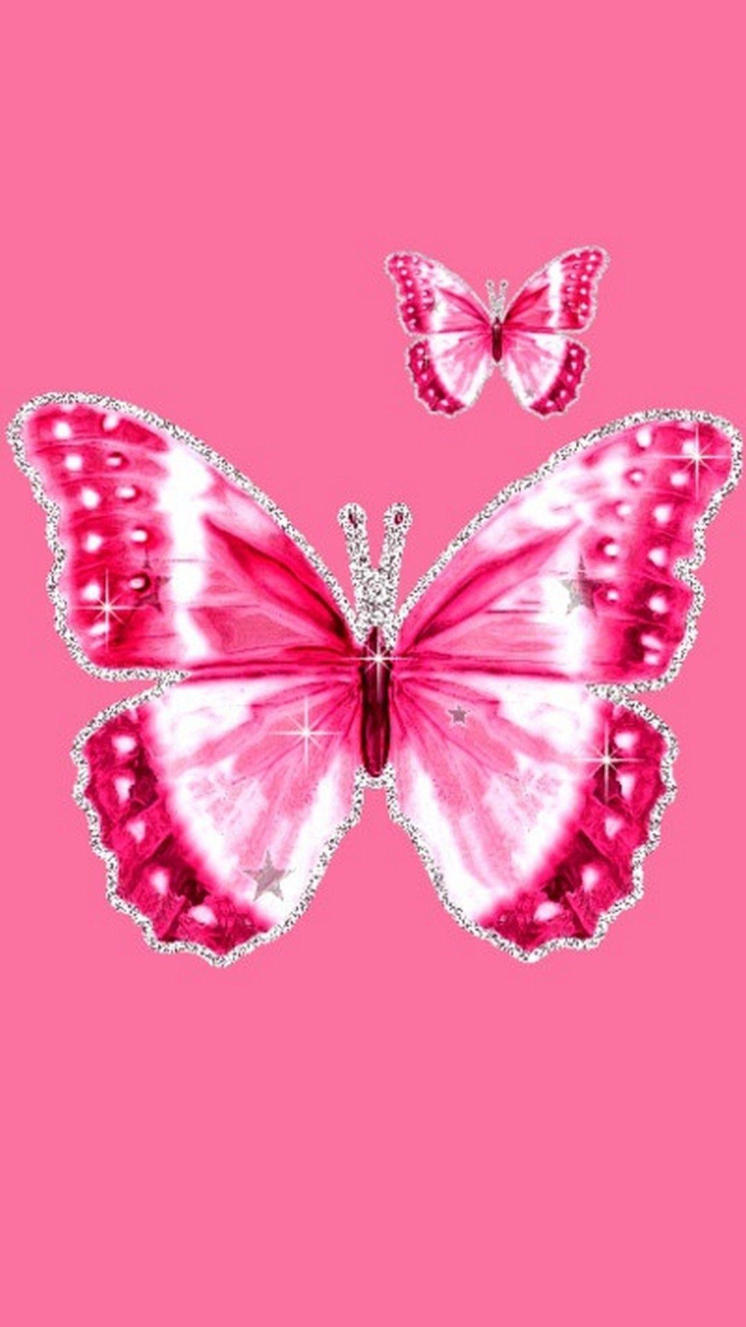 Hình nền con bướm hồng 1080x1920