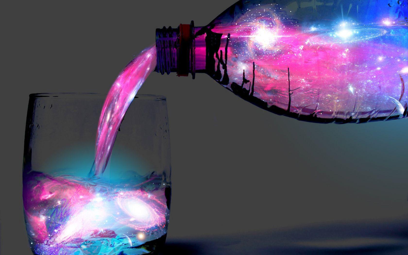 1680x1050 3D Milky Way Water Bottle And Glass Wallpaper and Abstract Wallpaper. All is Wall