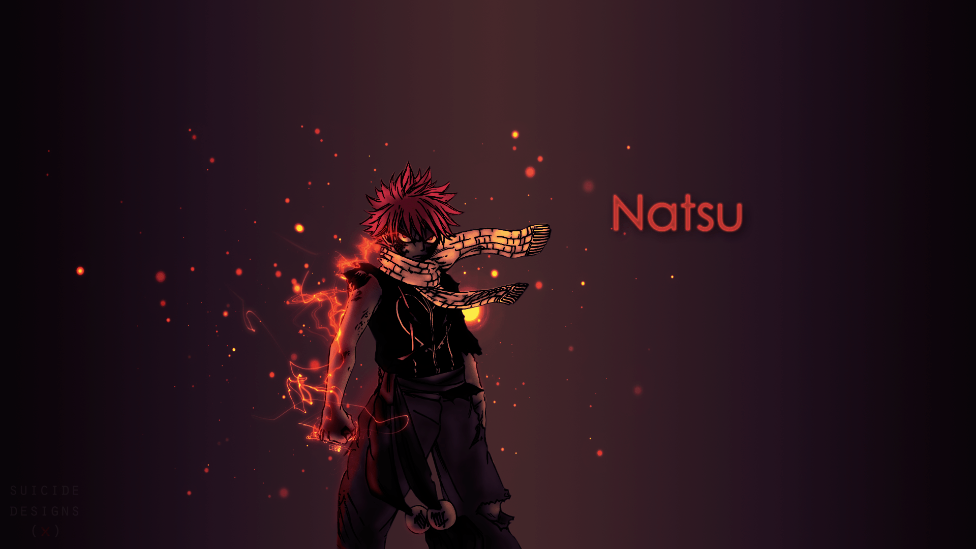 1920x1080 Fairy Tail Dragneel Natsu Anime Boys Dark Red Eyes Wallpaper:1920x1080