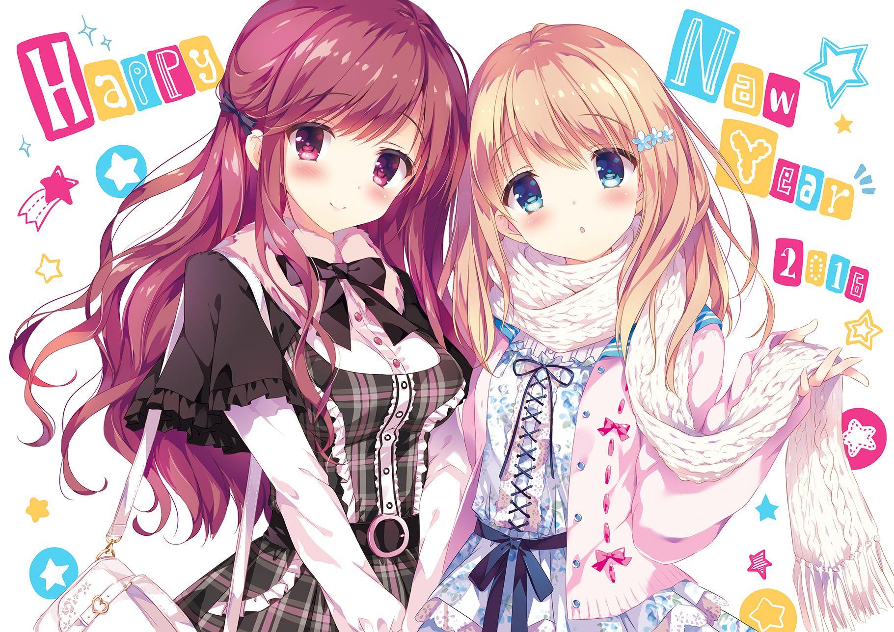 1821x1288 Happy New Year Anime Wallpaper