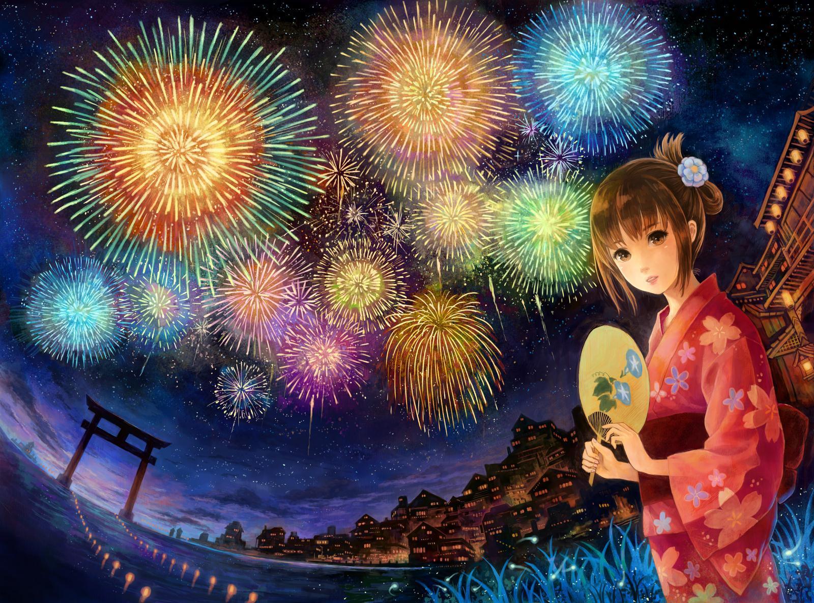 1600x1185 Happy New Year Anime Wallpaper