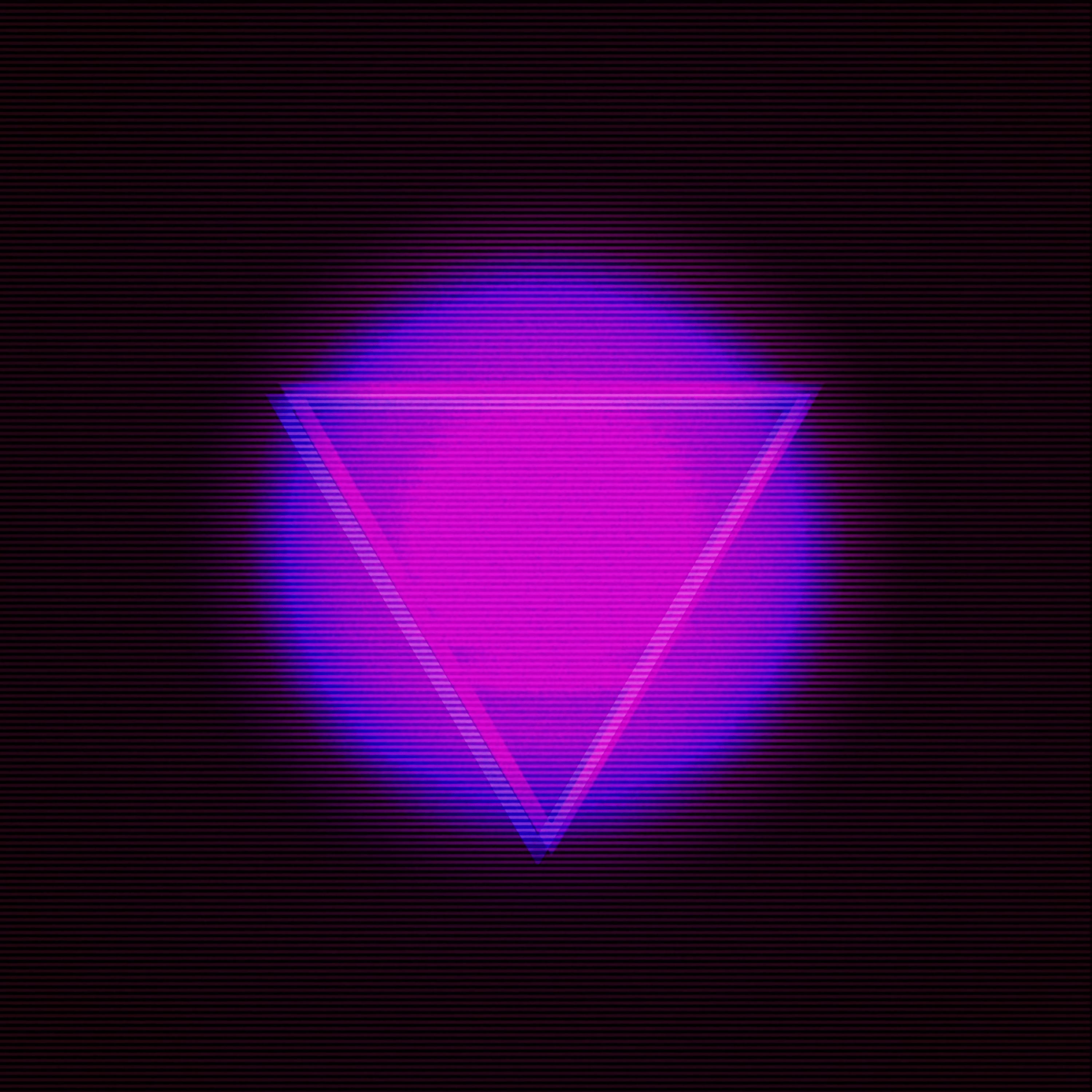 3000x3000 Download wallpaper 3000x3000 triangle, stripes, neon HD background