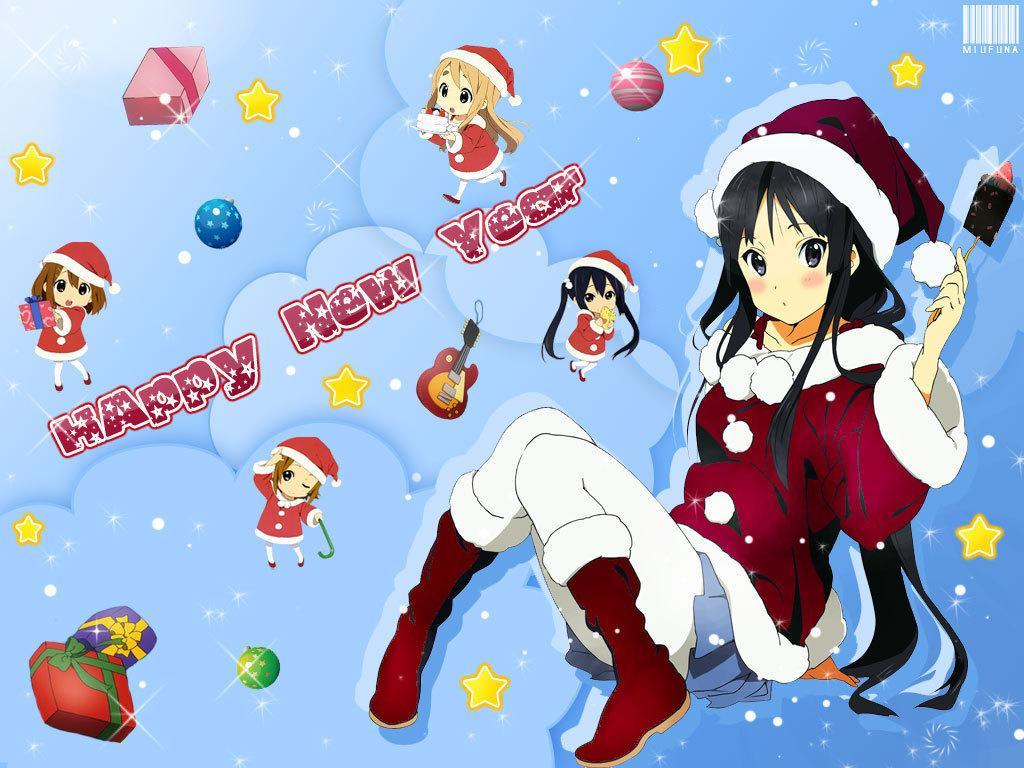 1024x768 Happy New Year Anime Wallpaper
