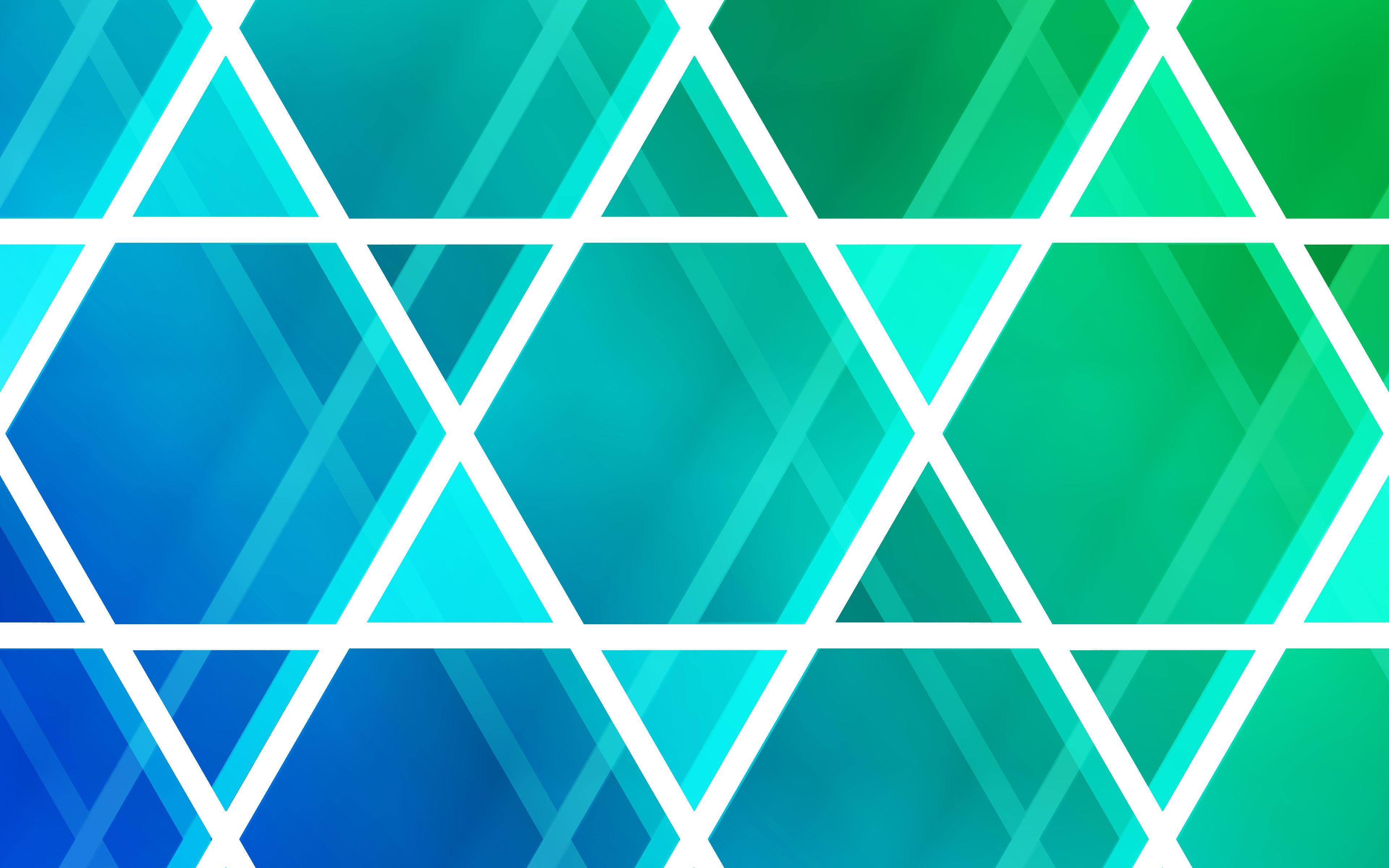 3840x2400 Neon Triangles 5K Wallpaper