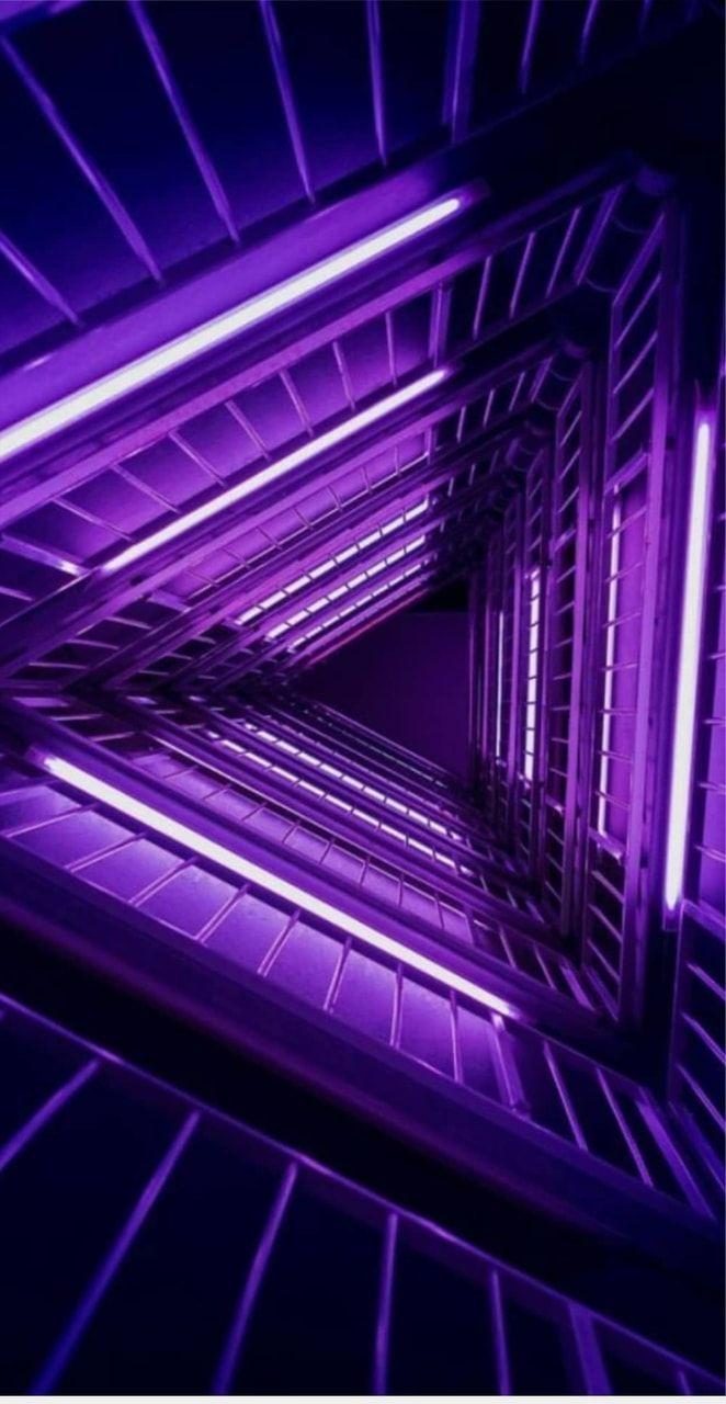 662x1280 Neon, Color, Wallpaper Purple Triangles