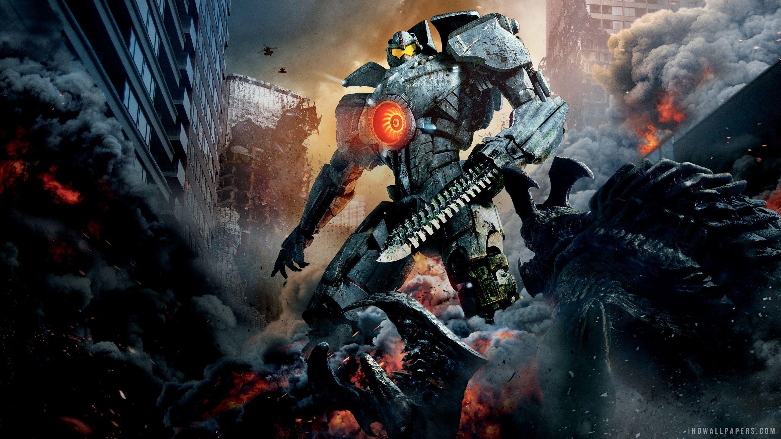 2560x1440 Gipsy Danger and Striker Eureka (Pacific Rim) vs. Reiner and Bertolt (AoT)